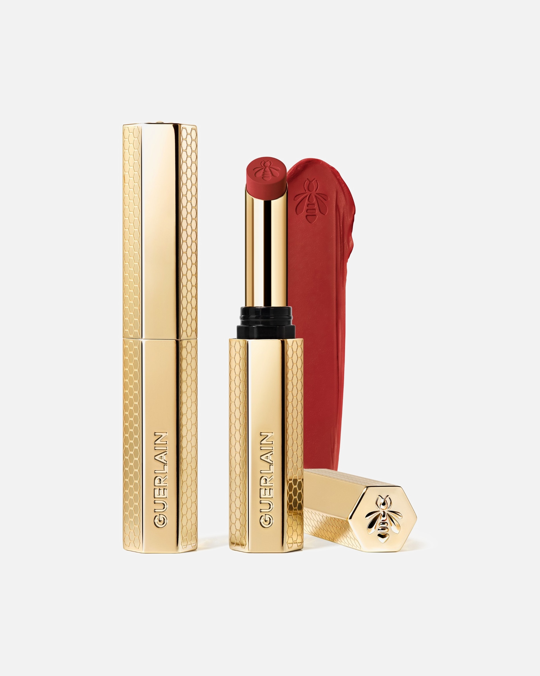 Pomadka do ust w sztyfcie dla Unisex Guerlain KissKiss Intensywna pomadka z dodatkiem miodu 599 RED ASTER