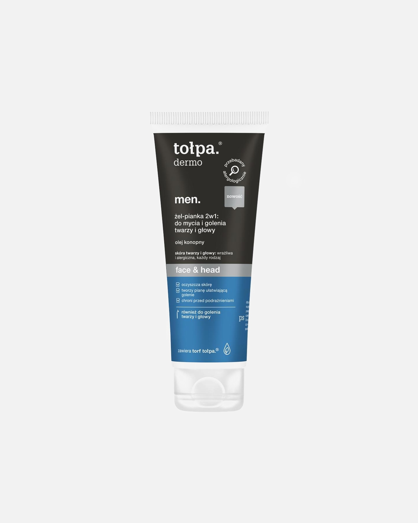 Żel do golenia dla Unisex Tołpa tołpa dermo men face & head żel- pianka 2w1: do mycia i golenia twarzy i głowy 100 ml