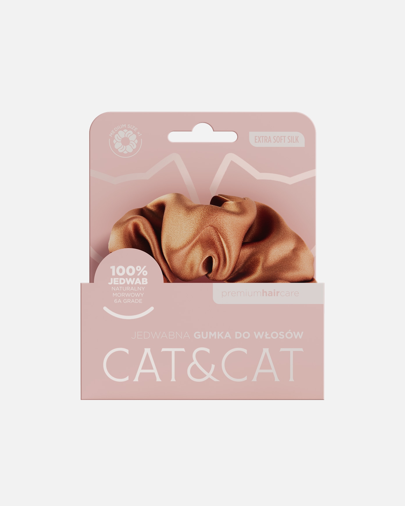 Jedwabna gumka do włosów Mocha Mousse w prezencie przy zakupie produktów Cat&Cat za in. 99 zł.