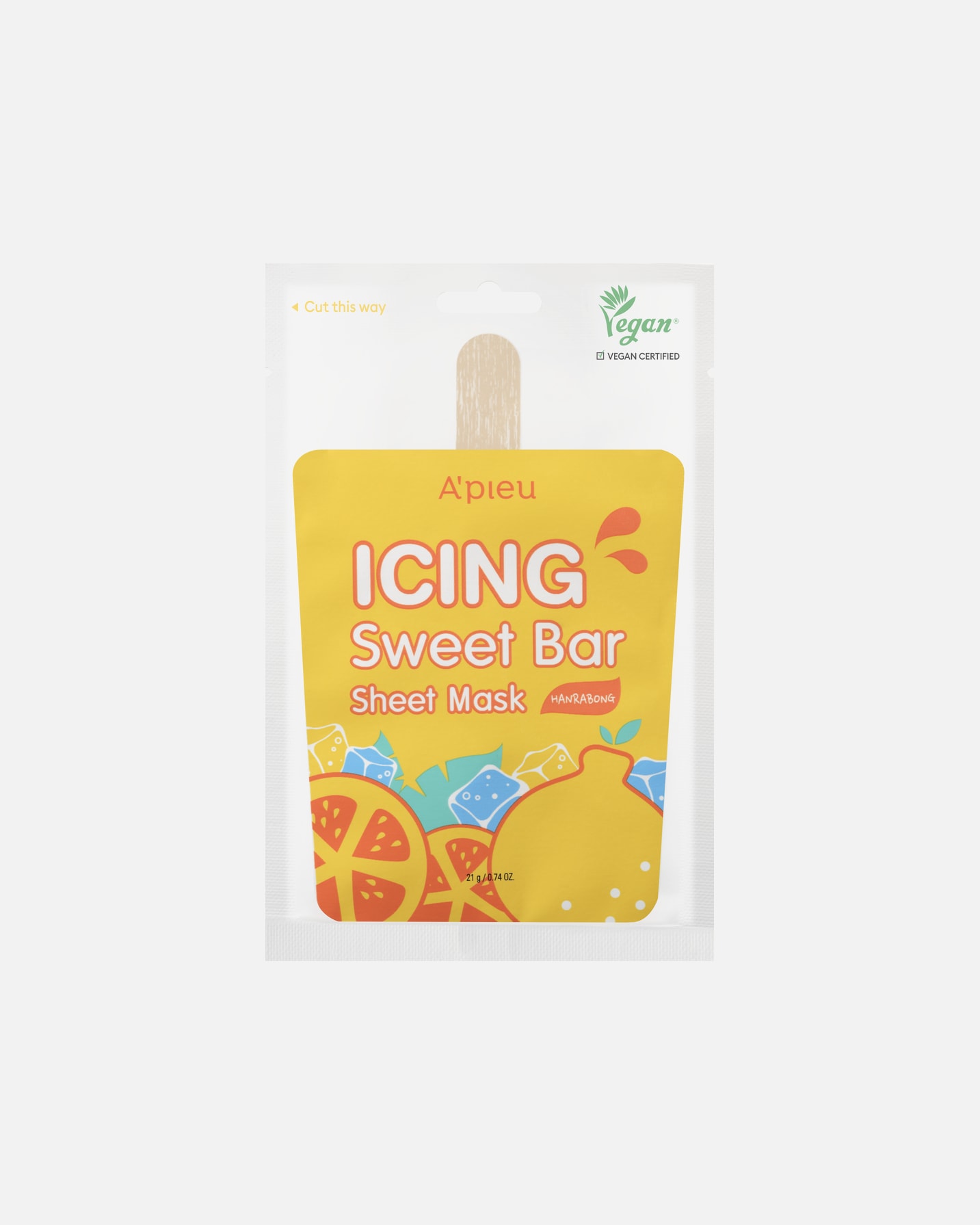 Maska w płachcie dla Unisex A'Pieu Icing Sweet Bar Sheet Mask (Hanrabong) 21 g