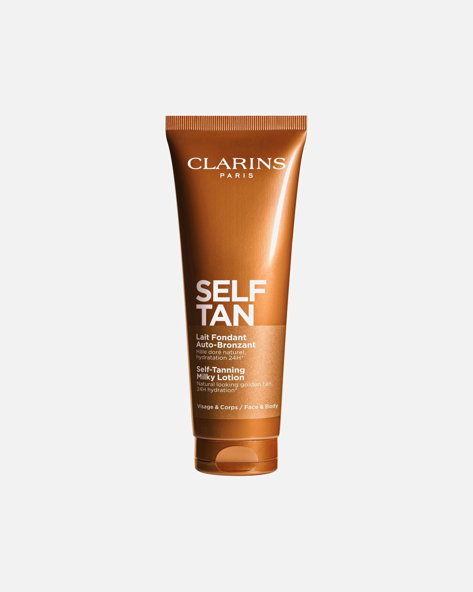 Samoopalacz dla Kobieta Clarins Sun Care Mleczny samoopalający balsam do twarzy i ciała Self Tanning Milky Lotion 125 ml