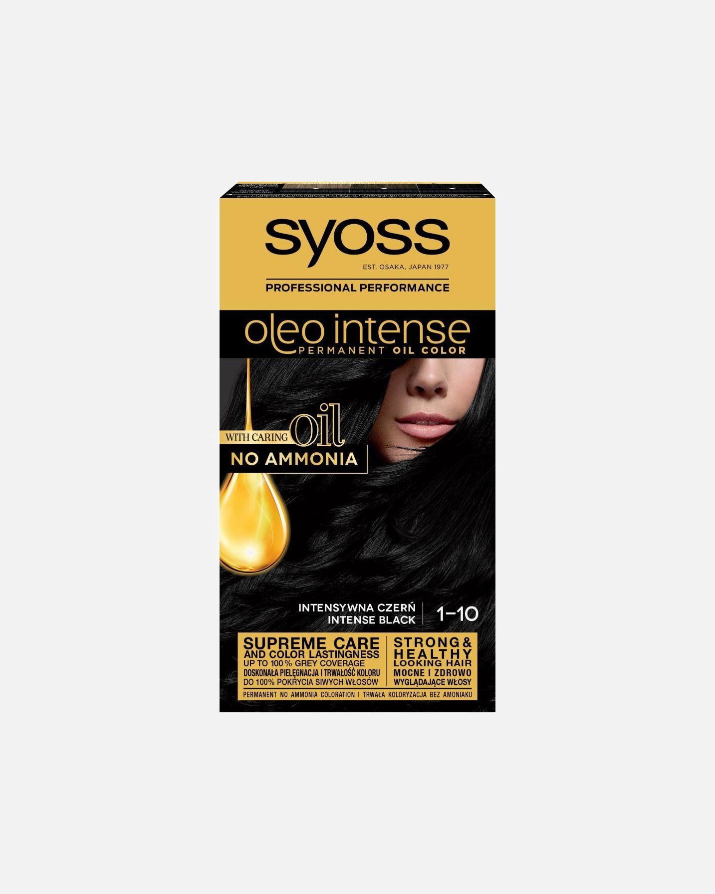 Farba do włosów dla Unisex syoss Oleo Intense farba do włosów bez amoniaku 1-10 Intensywna Czerń
