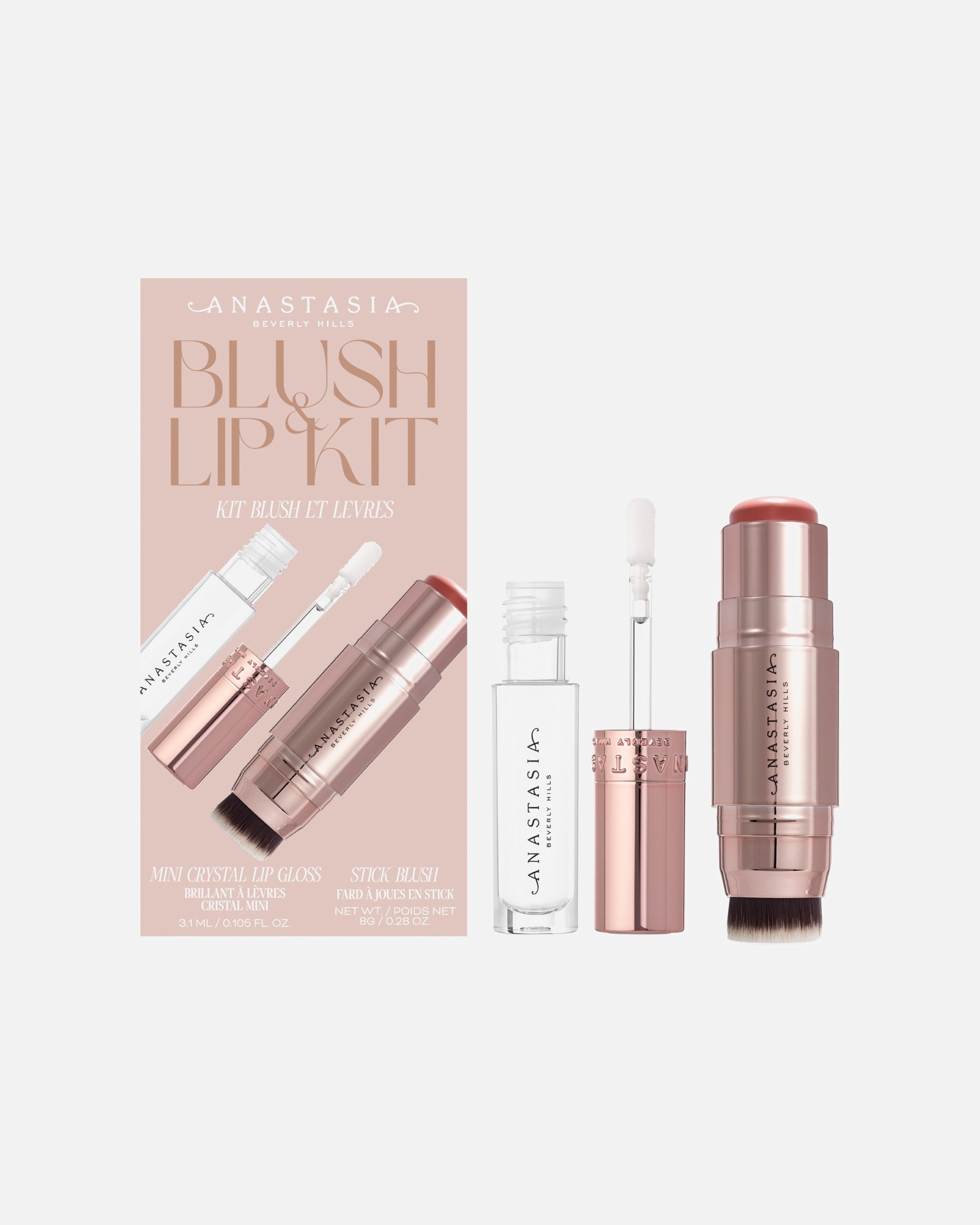 Zestaw do makijażu cery dla Unisex Anastasia Beverly Hills Stick Blush & Mini Lipgloss Kit Rosa suave / cristal