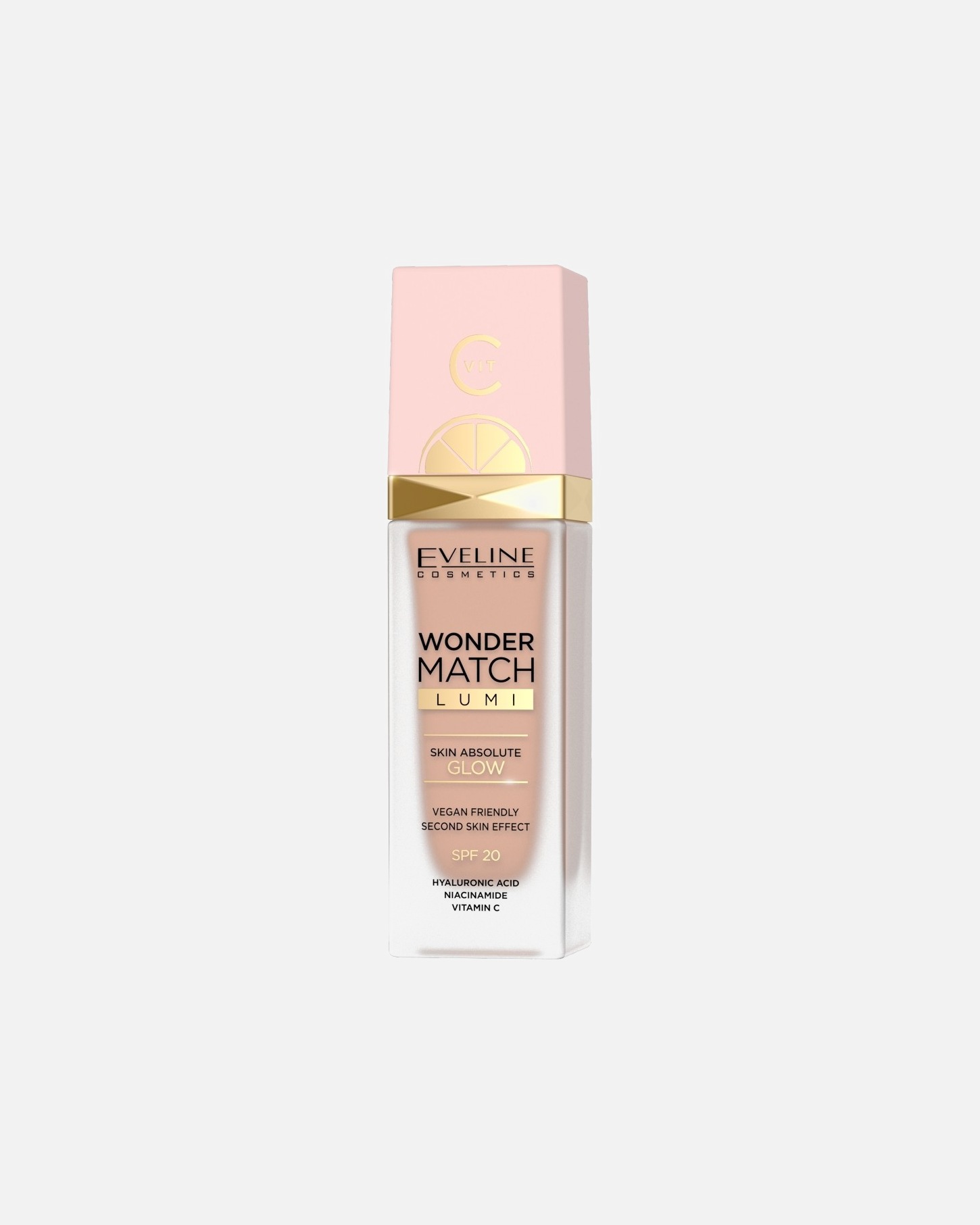 Podkład dla Unisex Eveline Cosmetics Wonder Match Lumi Luksusowy podkład rozświetlający do twarzy, 10 Vanilla Warm 20 - NUDE WARM