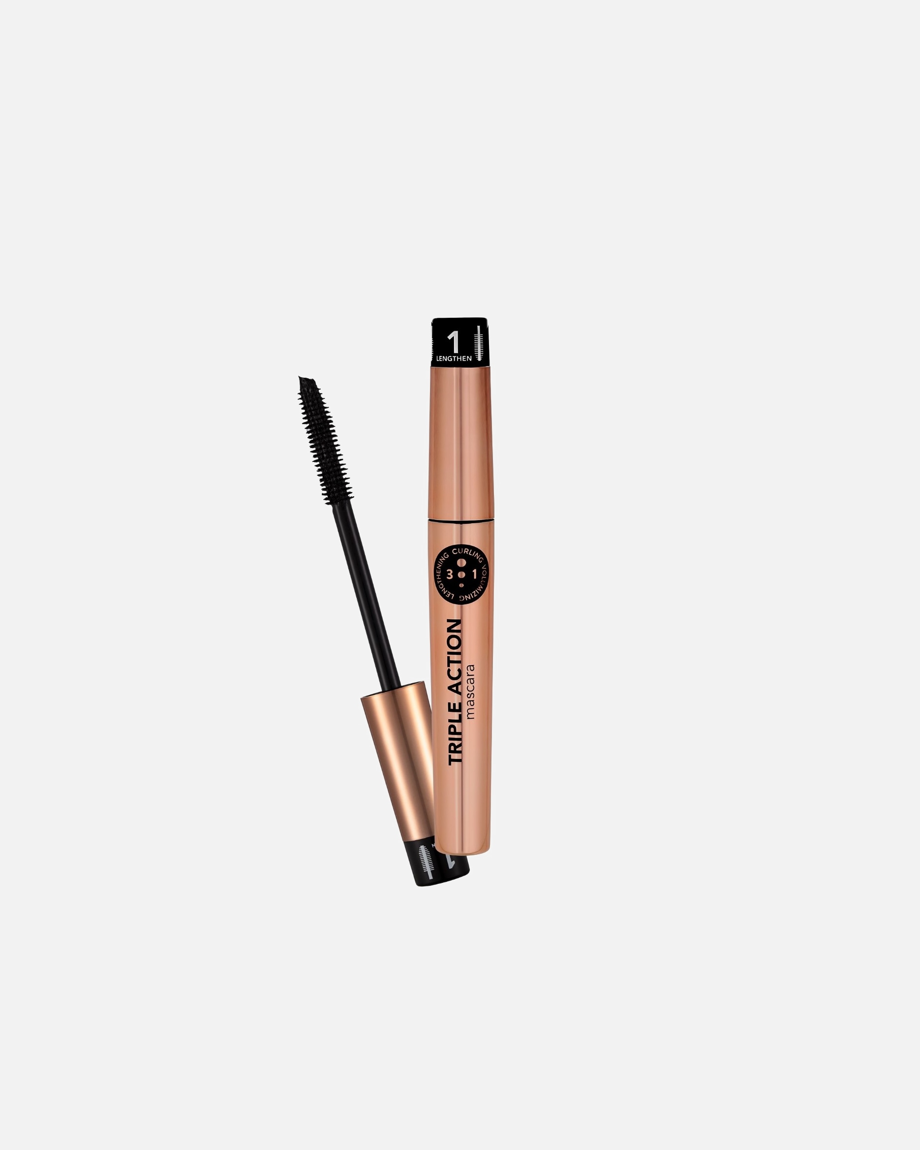 Maskara dla Unisex Flormar Triple Action 1 - BLACK