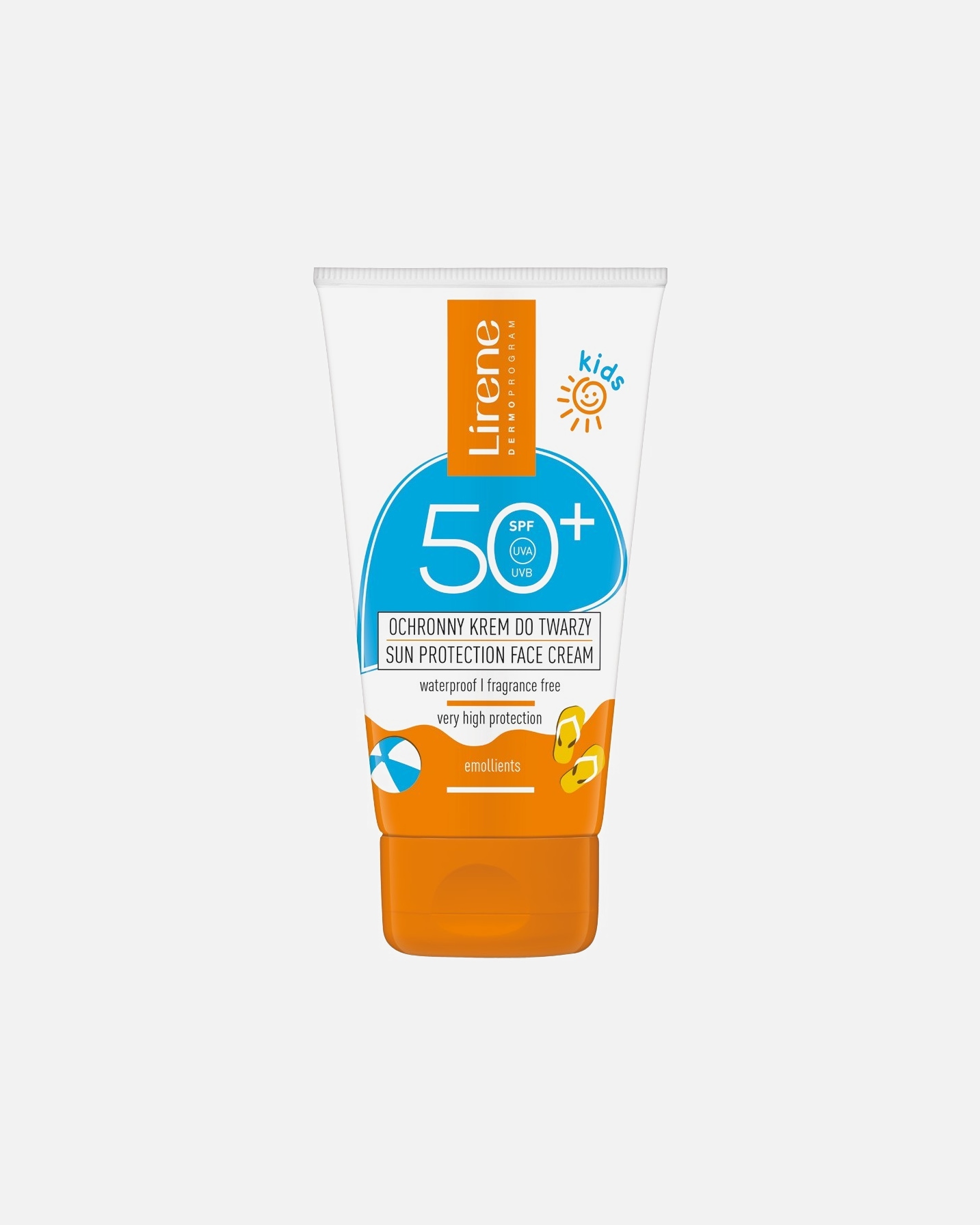 Balsam do opalania dla Unisex Lirene SUN KIDS Ochronny krem do twarzy dla dzieci SPF 50+ 50 ml