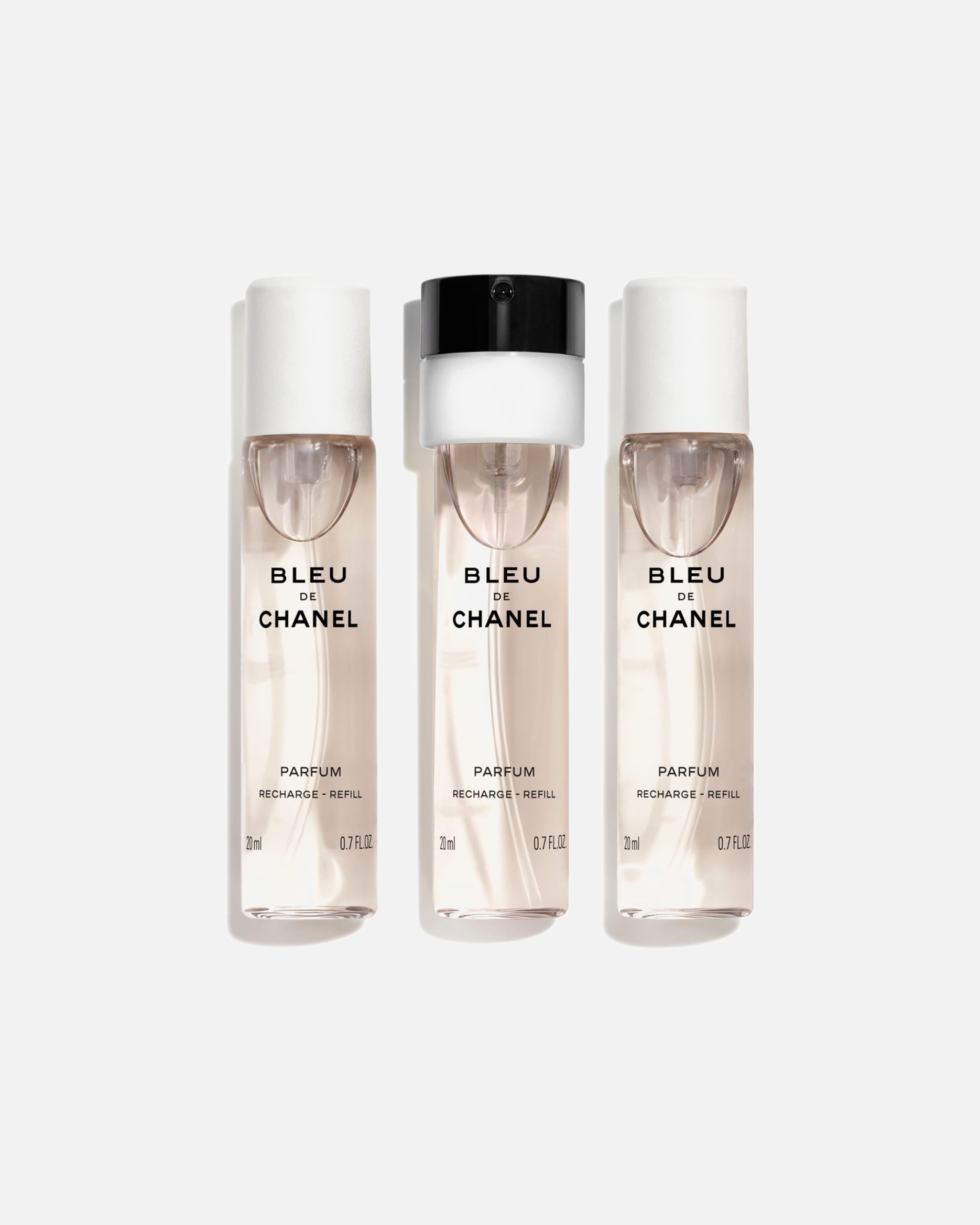 Woda perfumowana dla Mężczyzna BLEU DE CHANEL BLEU DE CHANEL FLAKON TWIST AND SPRAY Z ZESTAWEM WYMIENNYCH WKŁADÓW – PERFUMY REFILLS 3X20 ML