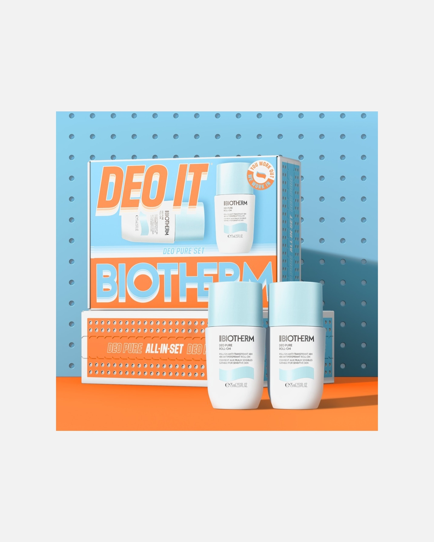 Zestaw do pielęgnacji ciała dla Unisex Biotherm Skin Fitness: DEO IT – DEO PURE SET – zestaw antyperspirantów 1 szt.