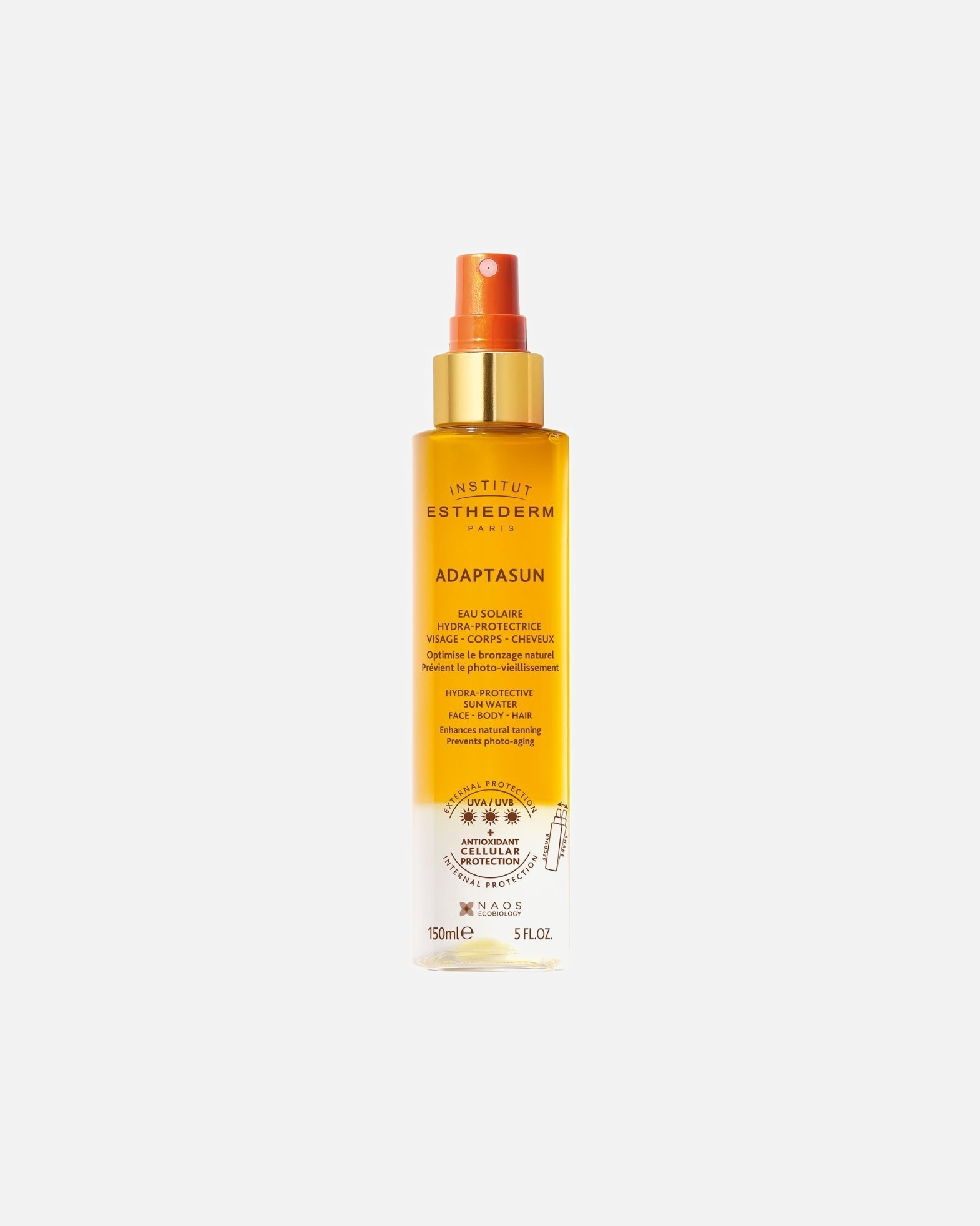 Spray do opalania dla Unisex Institut Esthederm Adaptasun Dwufazowy wzmacniajacy opaleniznę z wysoką ochroną przeciwsłoneczną 150 ml