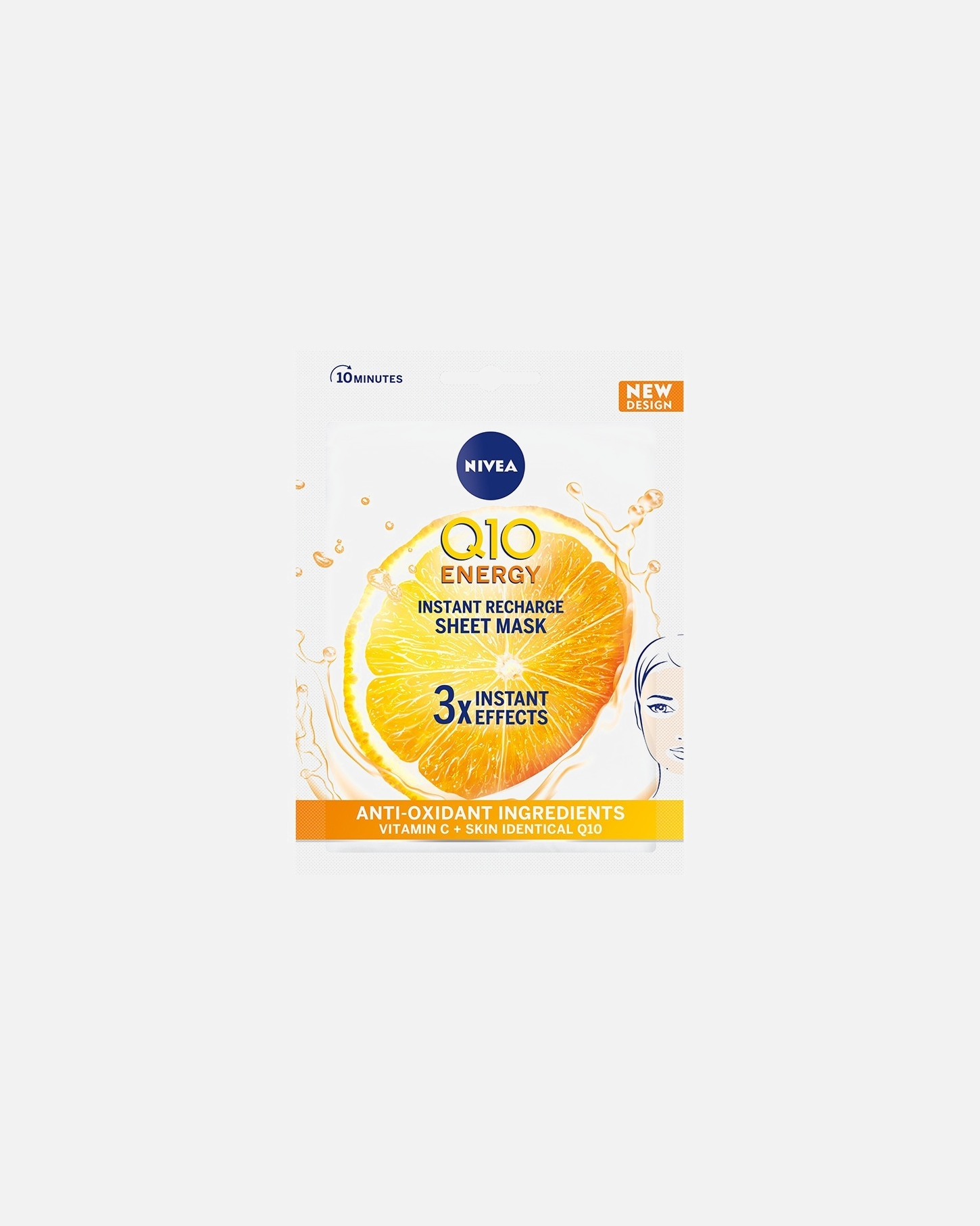 Maska w płachcie dla Unisex NIVEA Q10 ENERGY 10-minutowa Maska w Płachcie Q10 ENERGY 10-minutowa Maska w Płachcie
