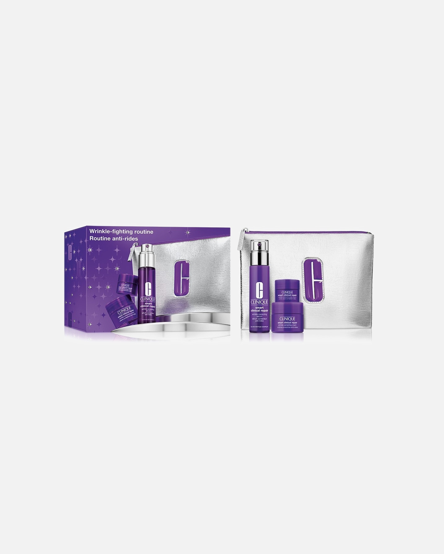 Zestaw do pielęgnacji twarzy dla Unisex Clinique Holiday Set / Wrinkle Fighting Routine: Smart Clinical Repair Set 1 szt.