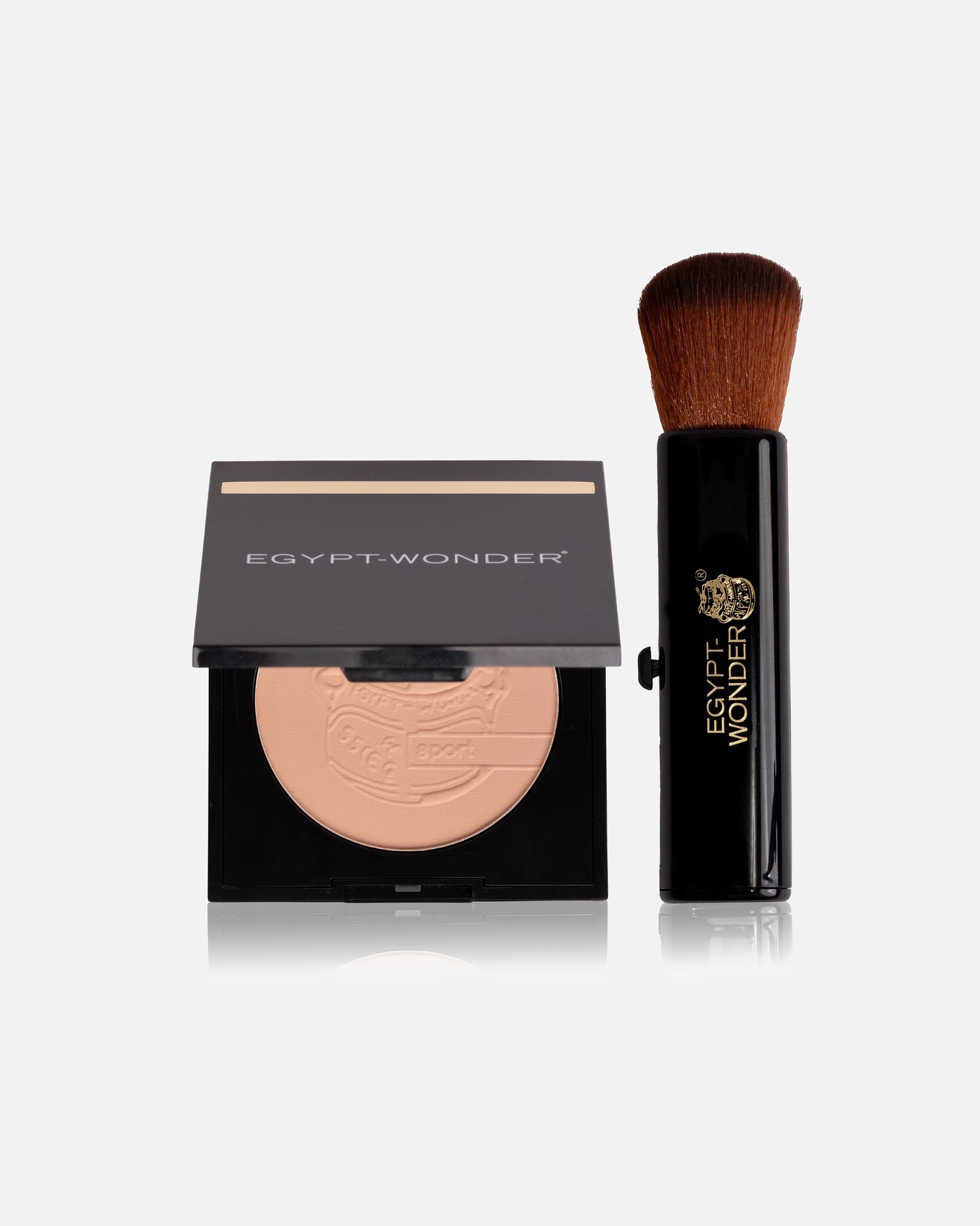 Puder dla Unisex EGYPT-WONDER Default Brand Line Egypt Wonder Sport Compact Set Puder kompaktowy + etui na kosmetyki + pędzelek do pudru 1 Stk.