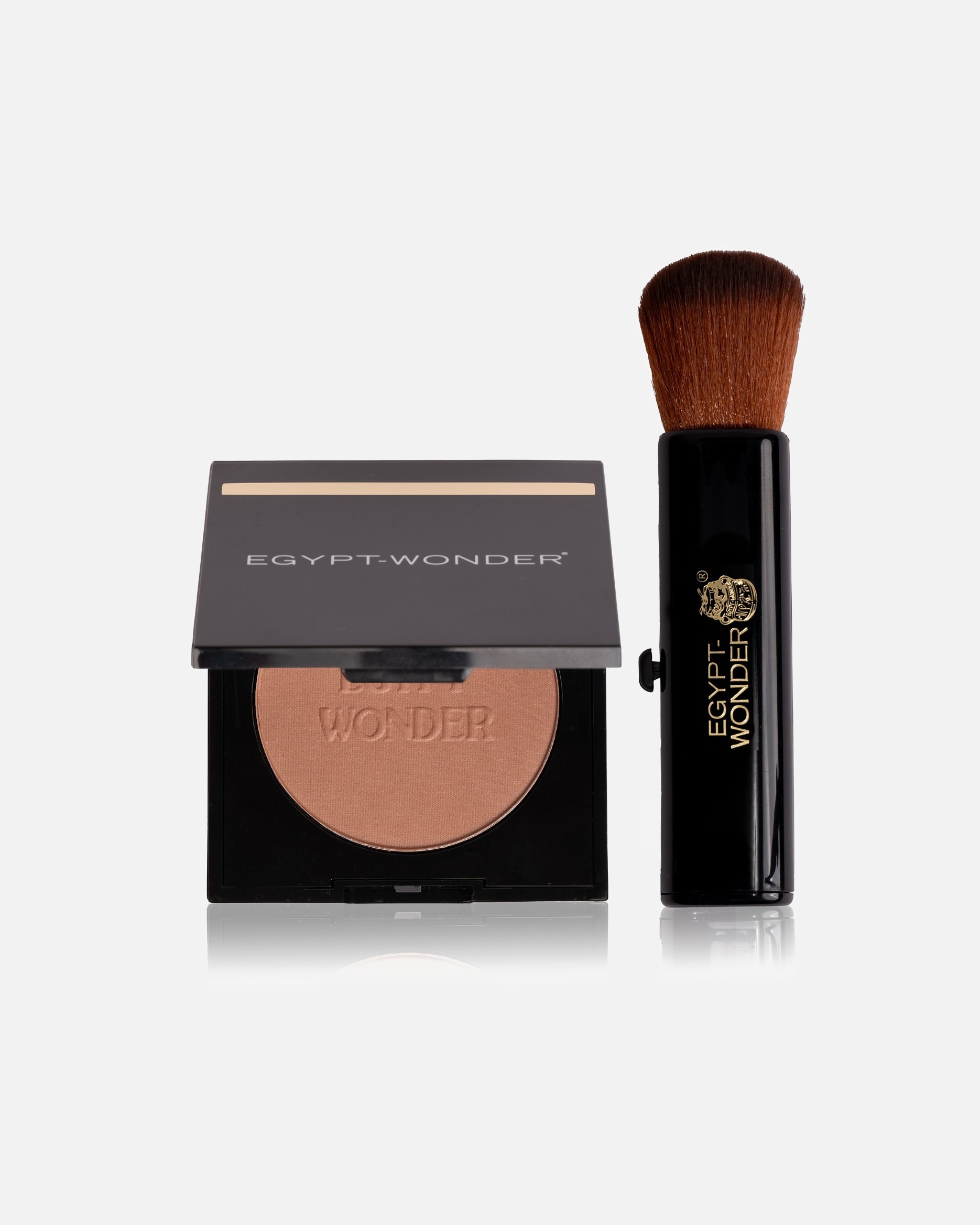 Puder dla Unisex EGYPT-WONDER Default Brand Line Egypt Wonder Compact Set Puder kompaktowy + etui na kosmetyki + pędzelek do pudru 1 Stk.
