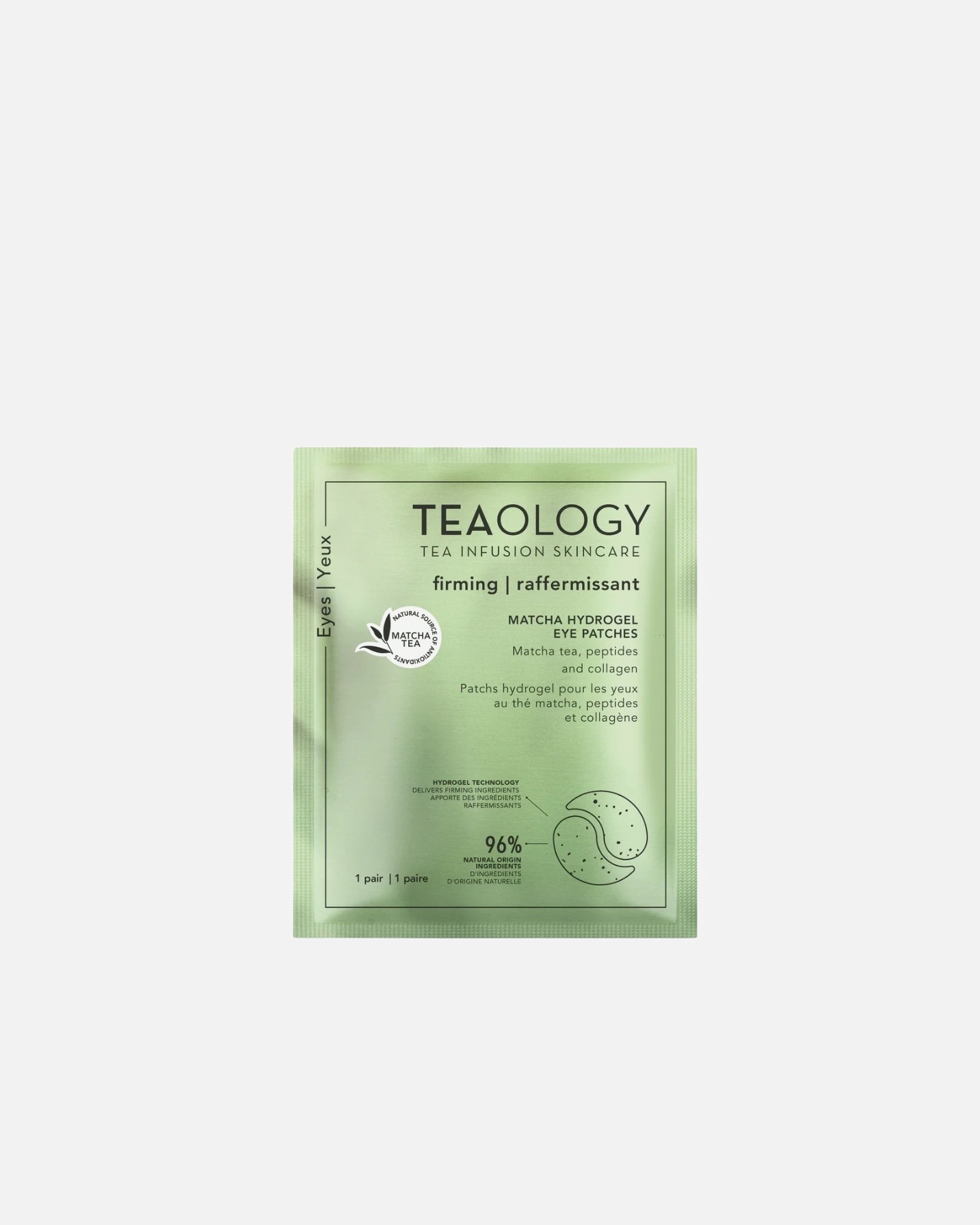 Płatki pod oczy dla Unisex Teaology Matcha Eye Patches ujędrniające płatki hydrożelowe 51 ml
