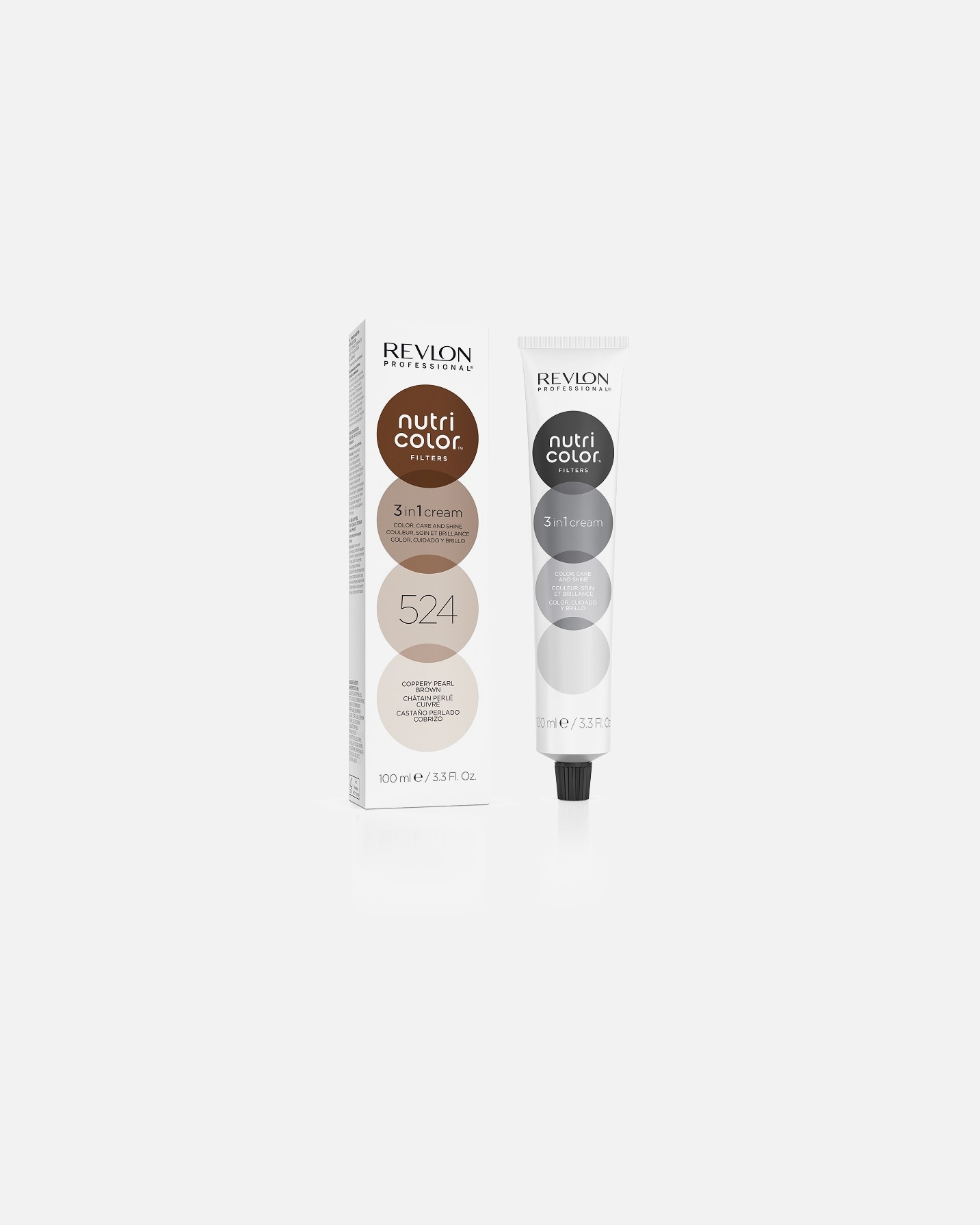 Koloryzujący tint do włosów dla Unisex Revlon Professional Nutri Color 3 in 1 Cream Nr. 524 524 - COPPERY PEARL BROWN