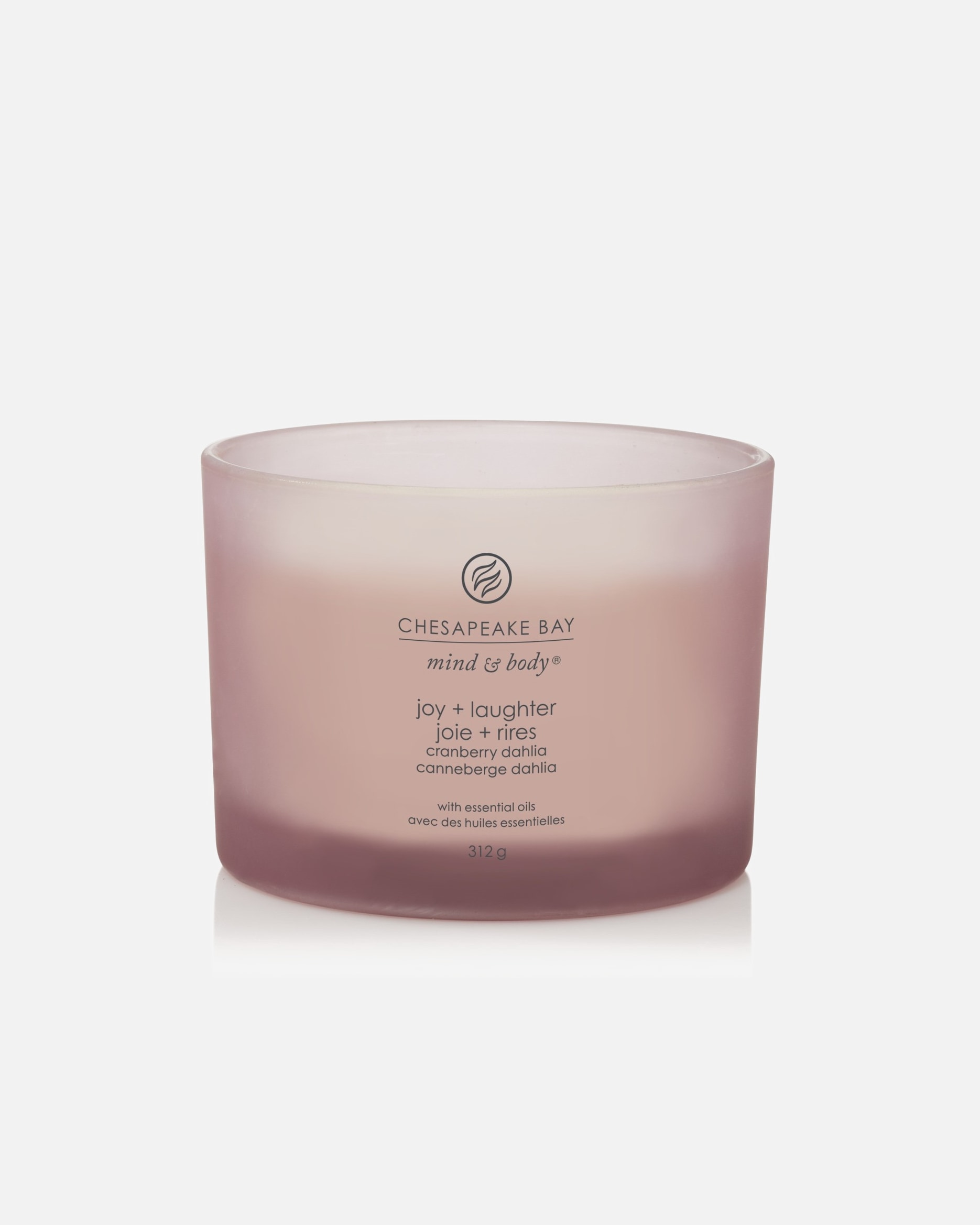 Świeca dla Unisex Chesapeake Bay ŚWIECA DUŻA Z 3 KNOTAMI JOY & LAUGHTER (CRANBERRY DAHLIA) 312 g