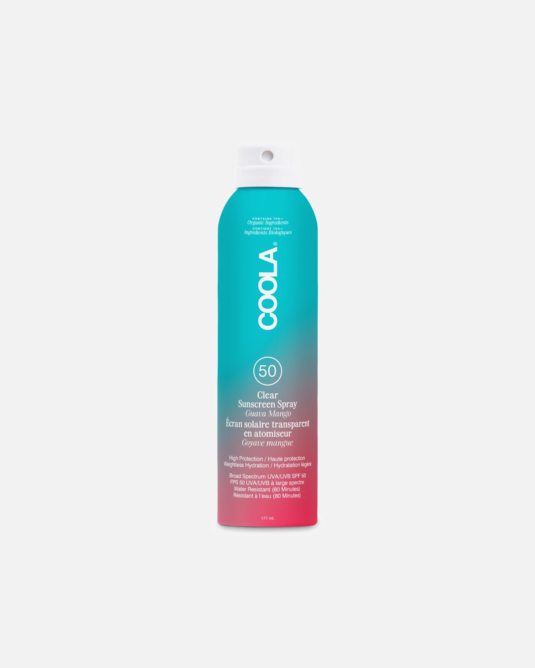 Spray do opalania dla Unisex Coola Classic Classic SPF 50 Body Spray Guava Mango 177 ml