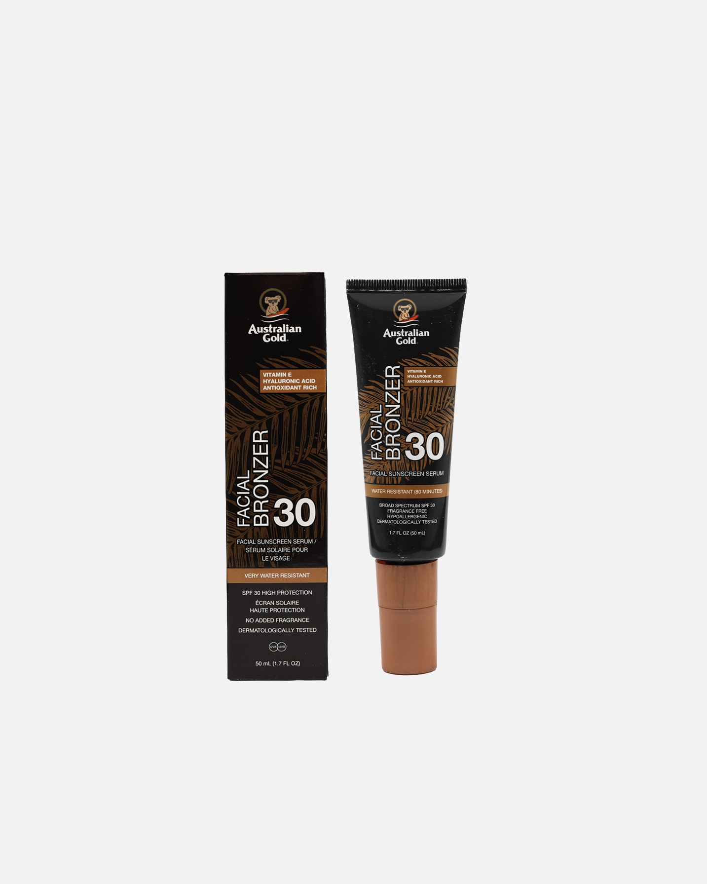Samoopalacz dla Unisex Australian Gold Codzienne serum do twarzy SPF 30 (z bronzerem) 50 ml