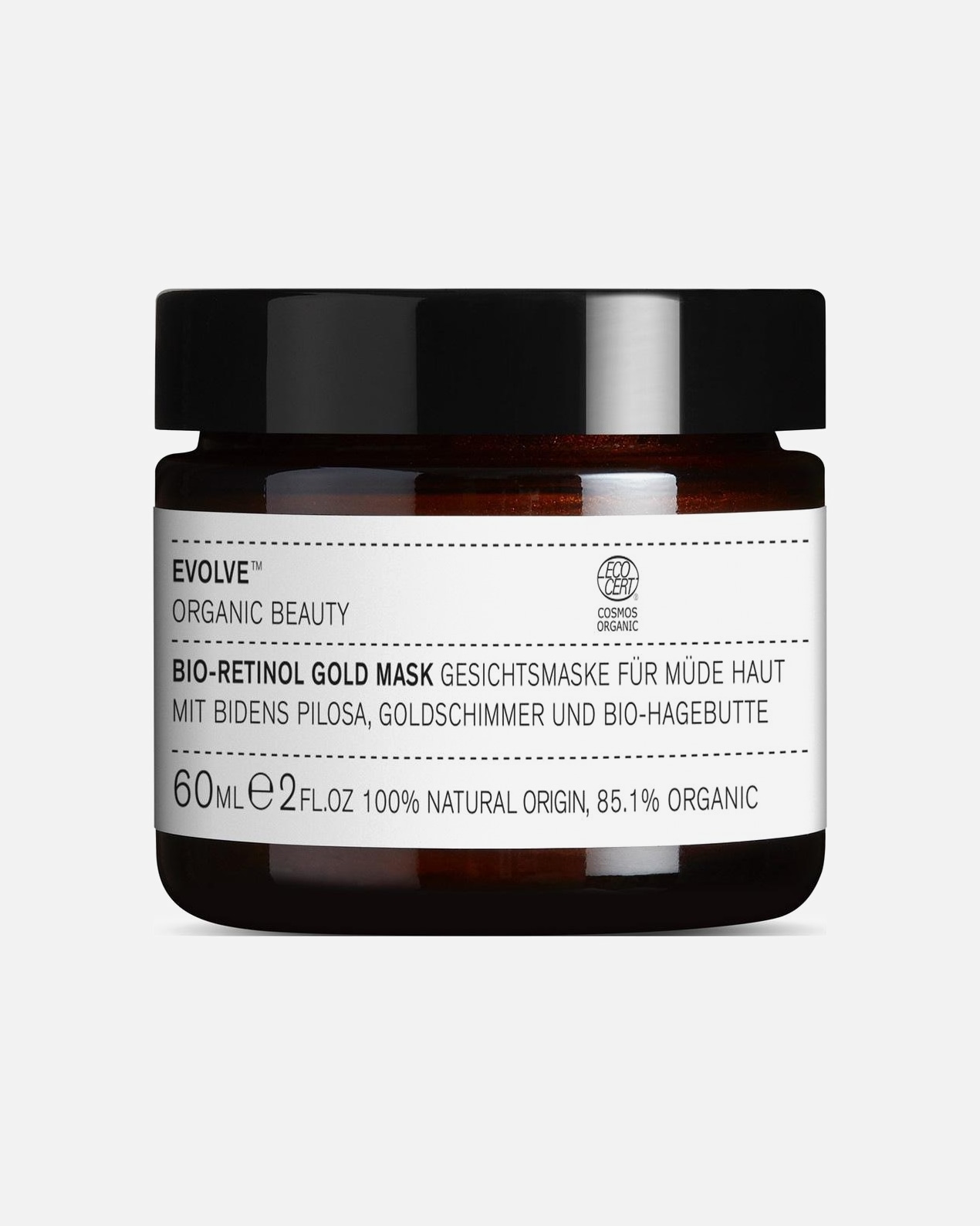 Maska anti-aging dla Unisex Evolve Organic Beauty Bio-Retinol Gold Mask 60 ml