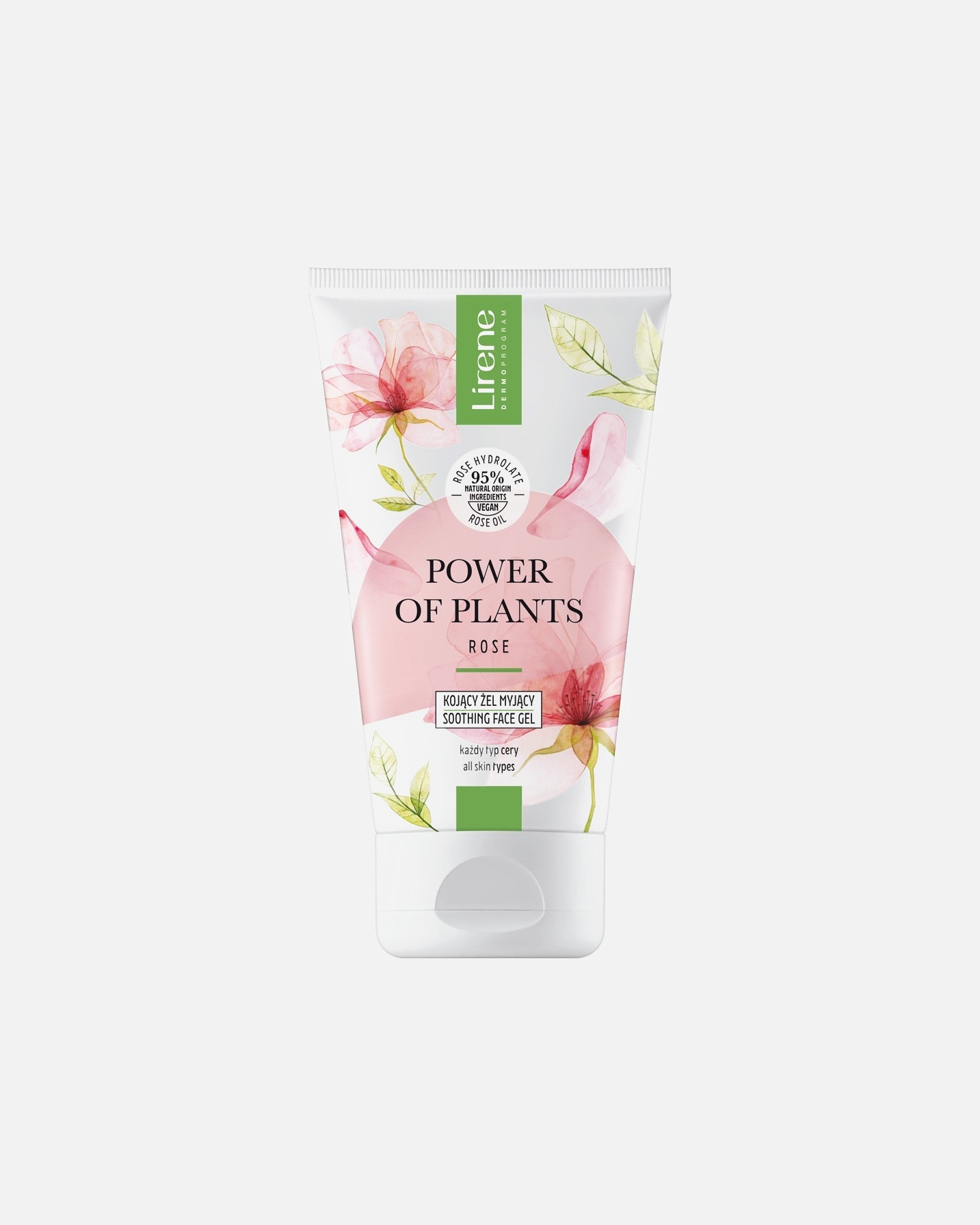 Żel myjący do twarzy dla Unisex Lirene POWER OF PLANTS Kojący żel myjący RÓŻA 150 ml