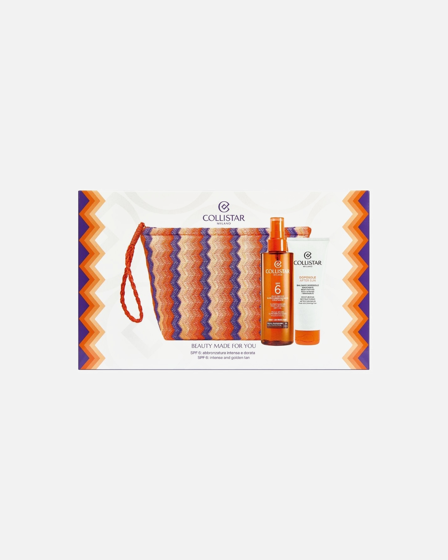 Zestaw do opalania dla Kobieta Collistar ZESTAW SUCHY OLEJEK SPF 6 + NAWILŻAJĄCY KREM PO OPALANIU + KOSMETYCZKA 1 szt.