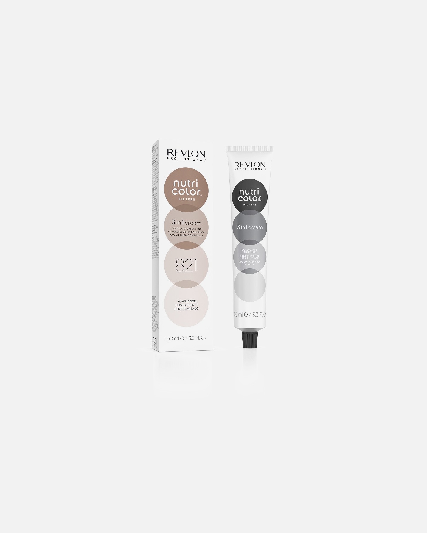 Koloryzujący tint do włosów dla Unisex Revlon Professional Nutri Color 3 in 1 Cream Nr. 821 821 - SILVER BEIGE