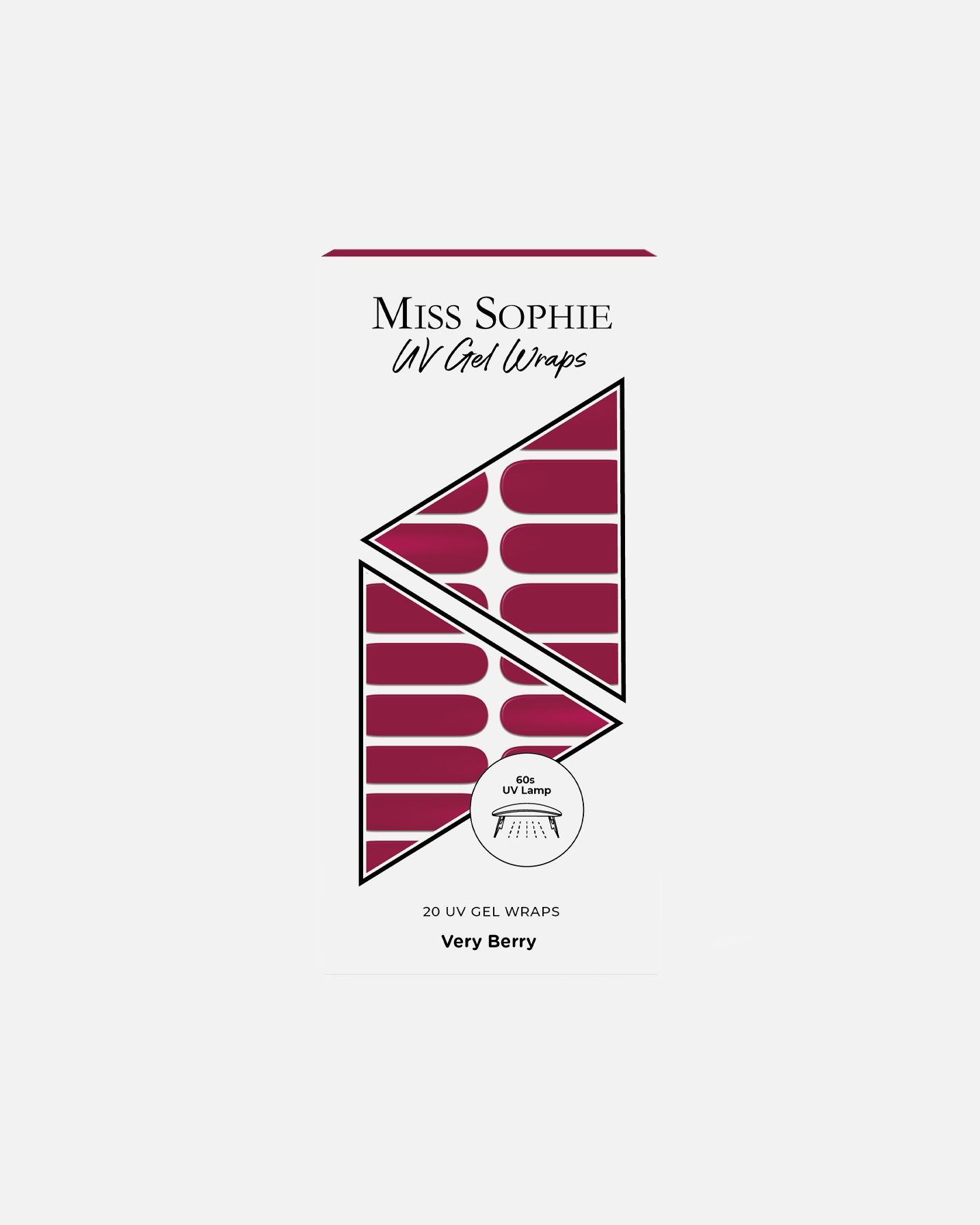 Naklejki na paznokcie dla Unisex Miss Sophie's 20 UV Gel Wraps Very Berry