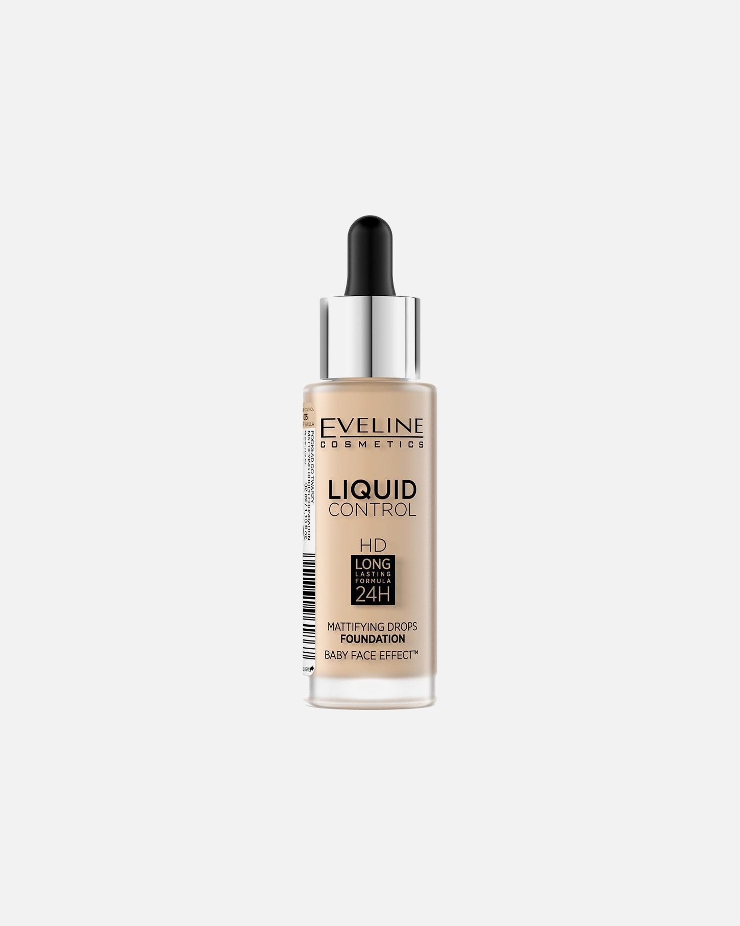 Podkład dla Unisex Eveline Cosmetics Liquid Control HD Matujący podkład do twarzy z niacynamidem, 060 Sunny Beige 15 - LIGHT VANILLA