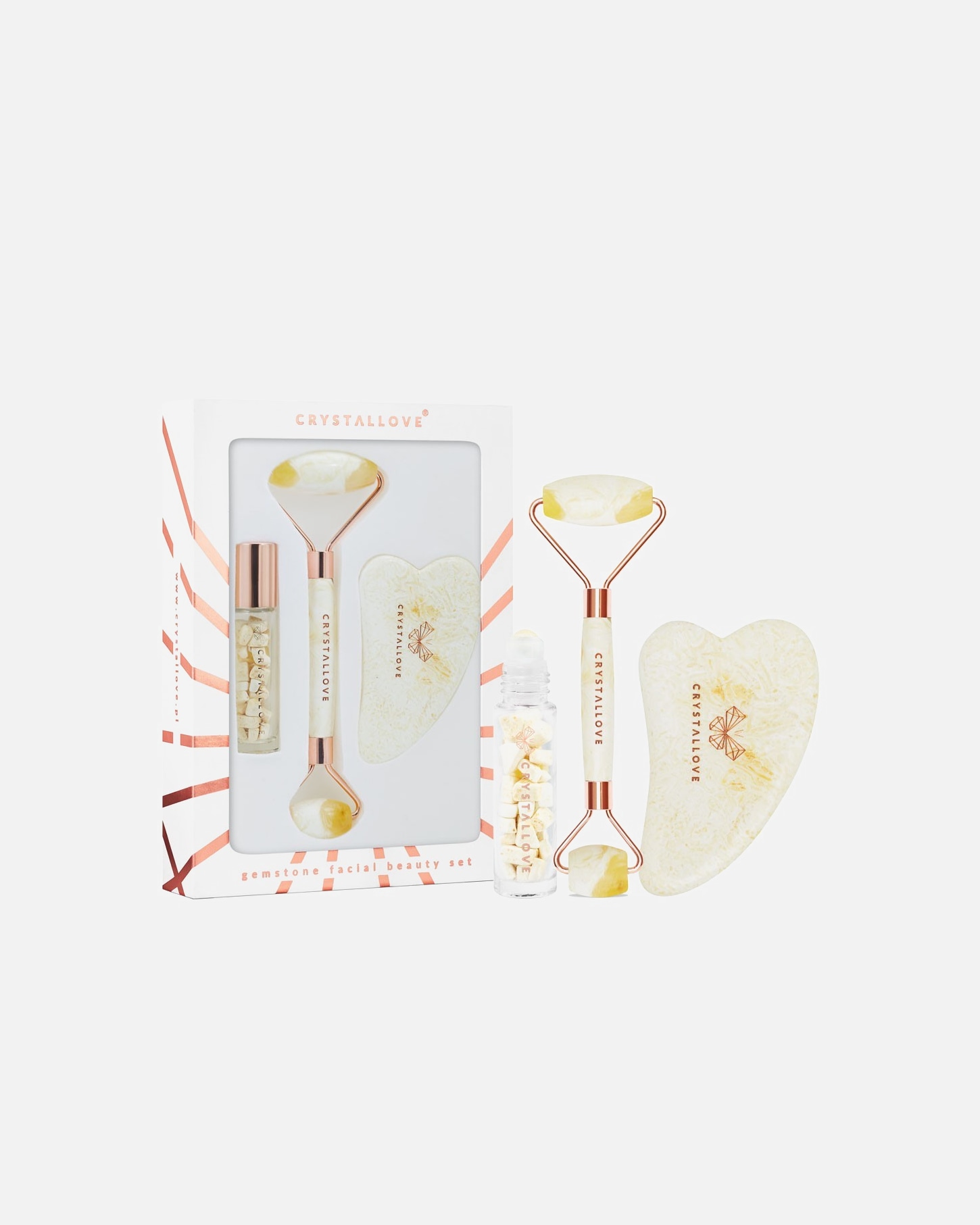 Zestaw do pielęgnacji twarzy dla Unisex Crystallove Milky amber beauty set 1 szt