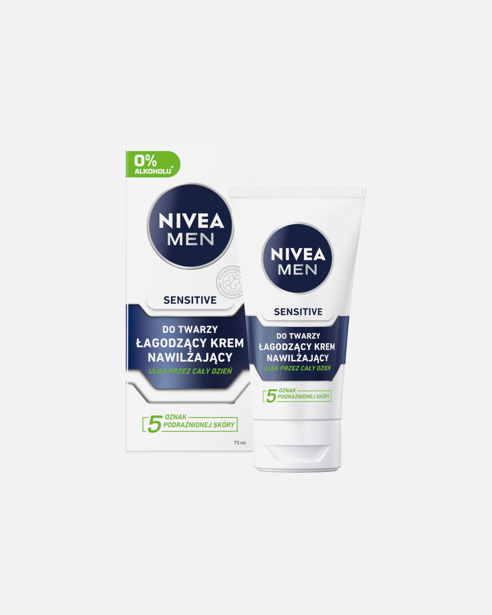 Krem do twarzy dla Unisex NIVEA MEN Łaodzący Krem nawilżający Sensitive 75 ml
