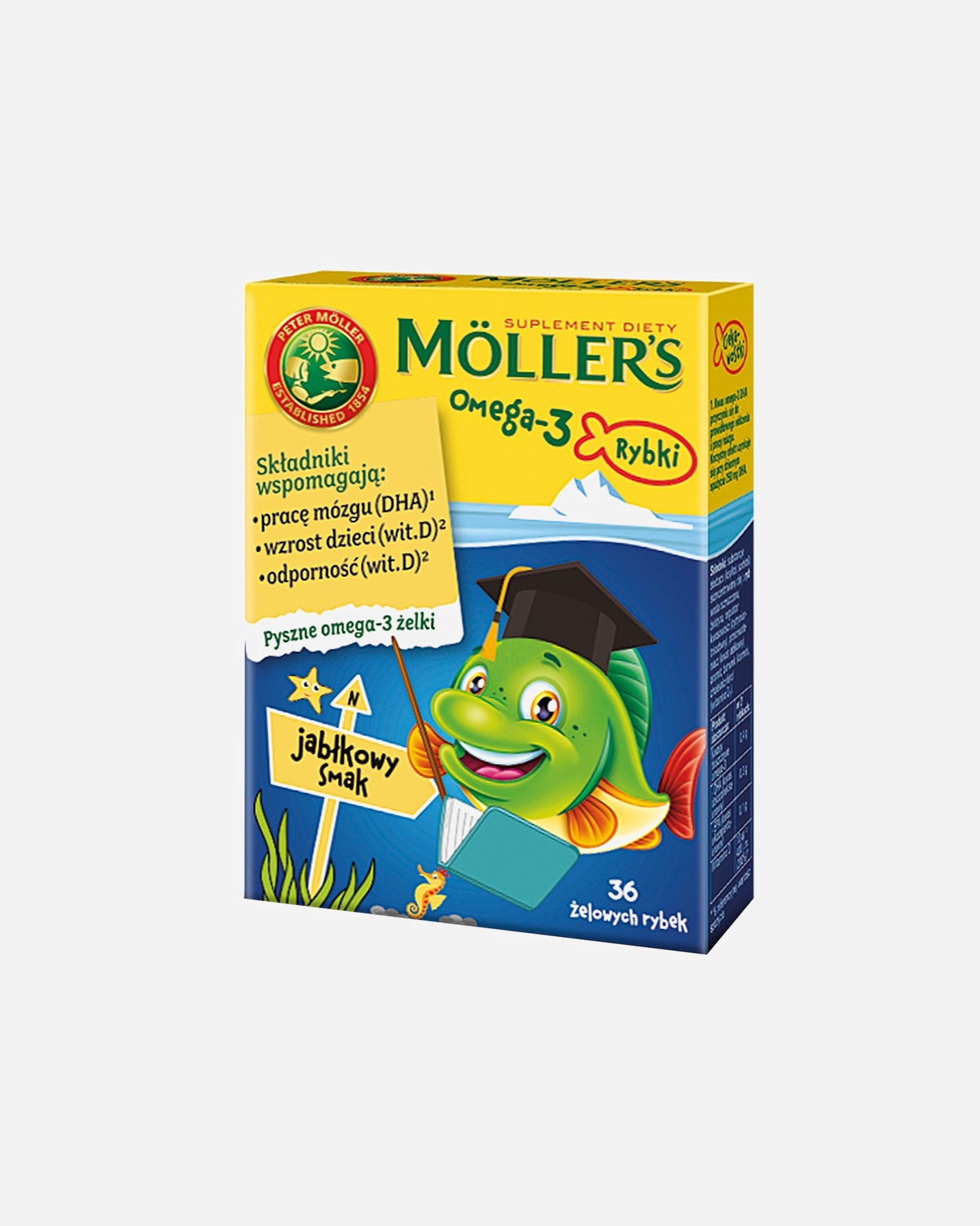 Suplement diety dla Unisex MOLLER'S MOLLER'S Omega-3 Rybki jabłkowe 36 szt.