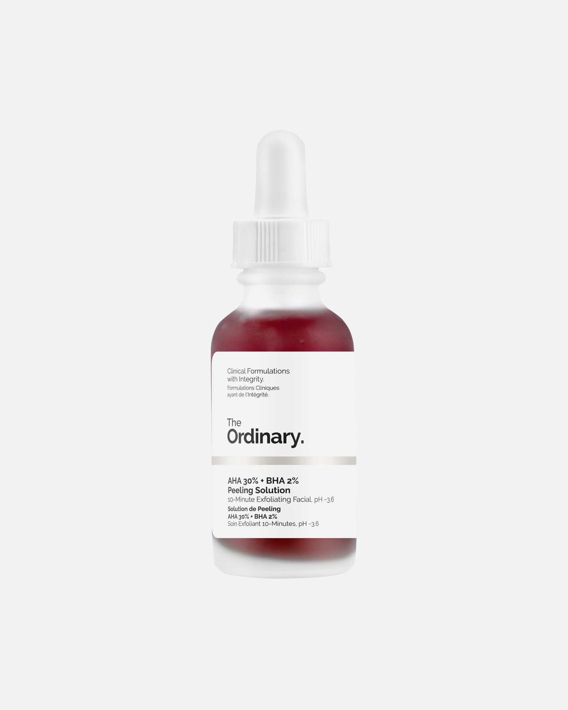 Peeling do twarzy dla Unisex The Ordinary Kwasy bezpośrednie AHA 30% + BHA 2% Peeling Solution 30 ml