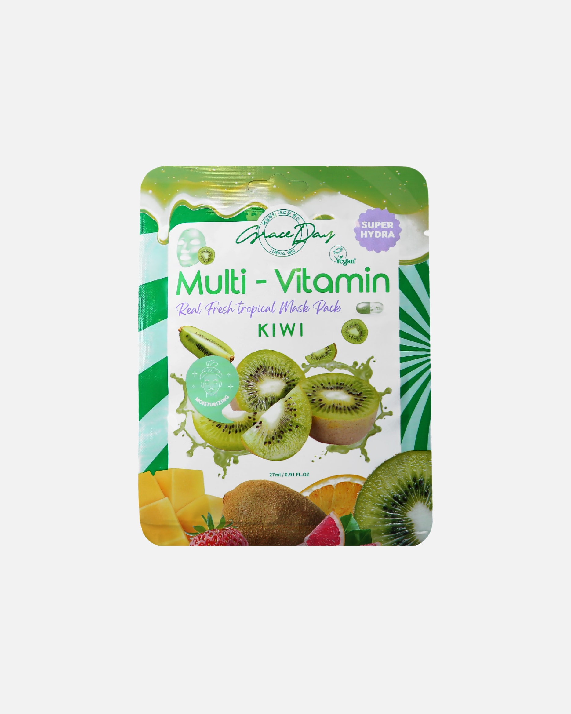 Maska w płachcie dla Unisex Grace Day Default Brand Line MULTI-VITAMIN Kiwi Mask Pack 27 ml