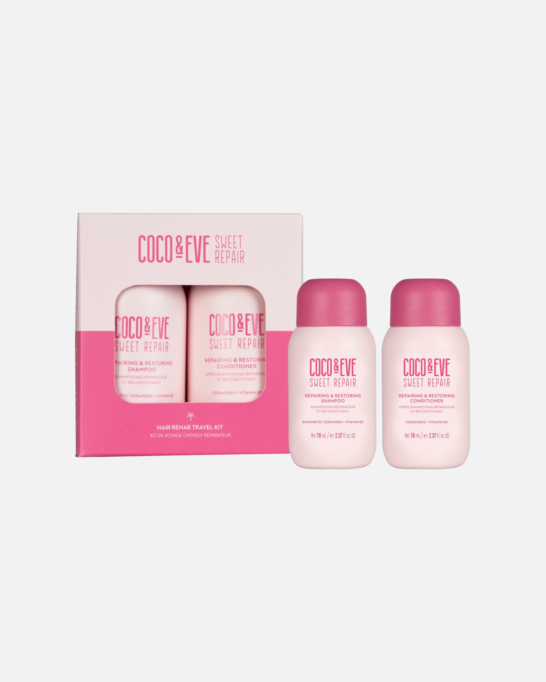 Zestaw do pielęgnacji włosów dla Unisex Coco & Eve Sweet Repair Sweet Repair Hair Rehab Travel Kit 1 szt.