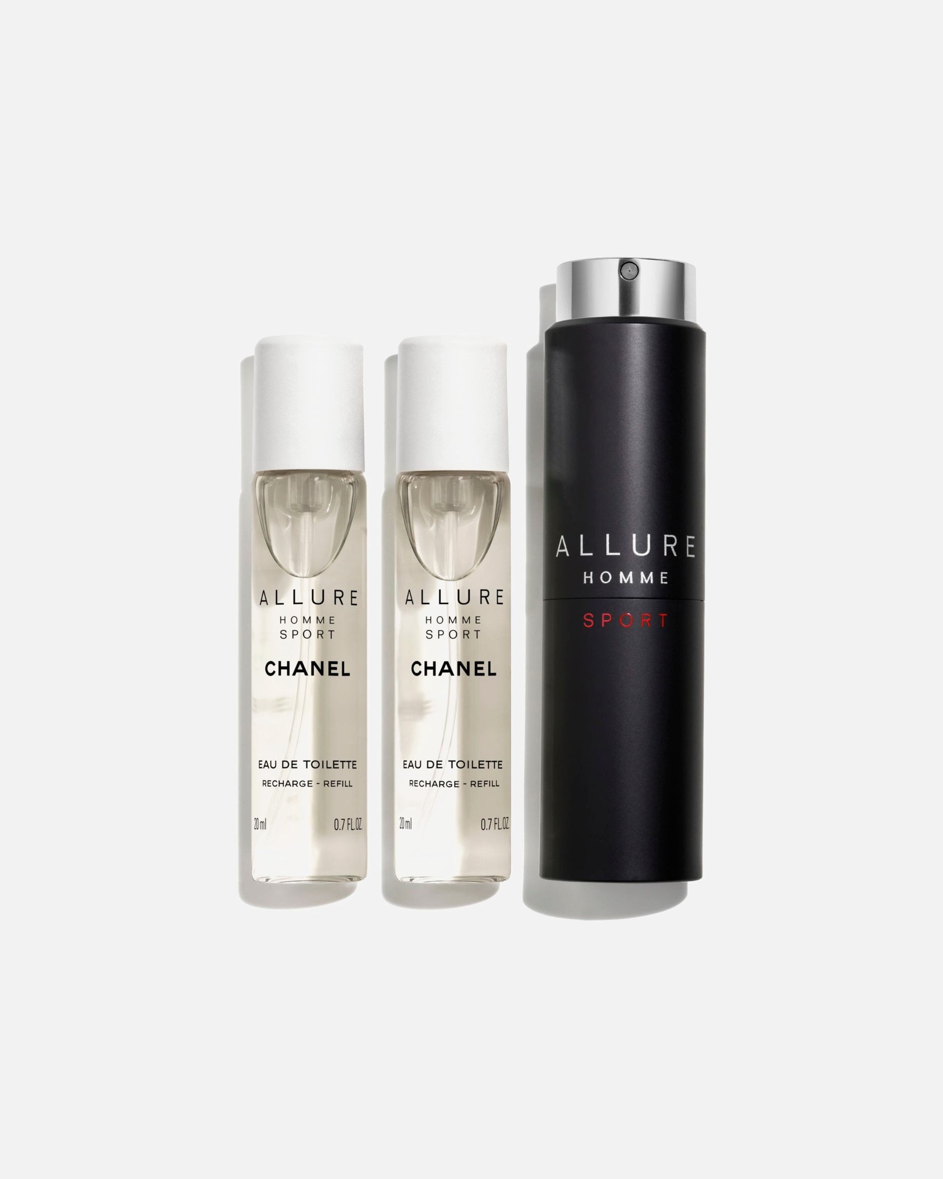 Woda toaletowa dla Mężczyzna CHANEL ALLURE HOMME SPORT ALLURE HOMME SPORT ZESTAW WYMIENNYCH WKŁADÓW TWIST AND SPRAY – WODA TOALETOWA 60 ml