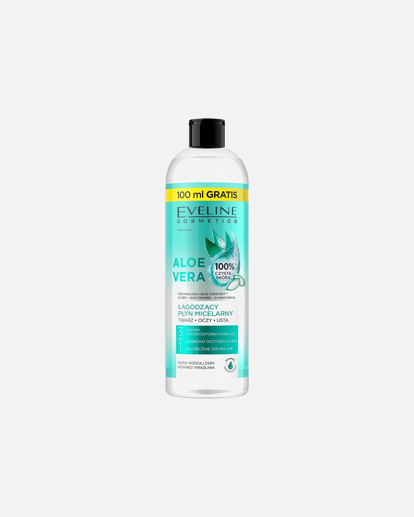 Woda micelarna dla Unisex Eveline Cosmetics Łagodzący płyn micelarny 3w1 500 ml