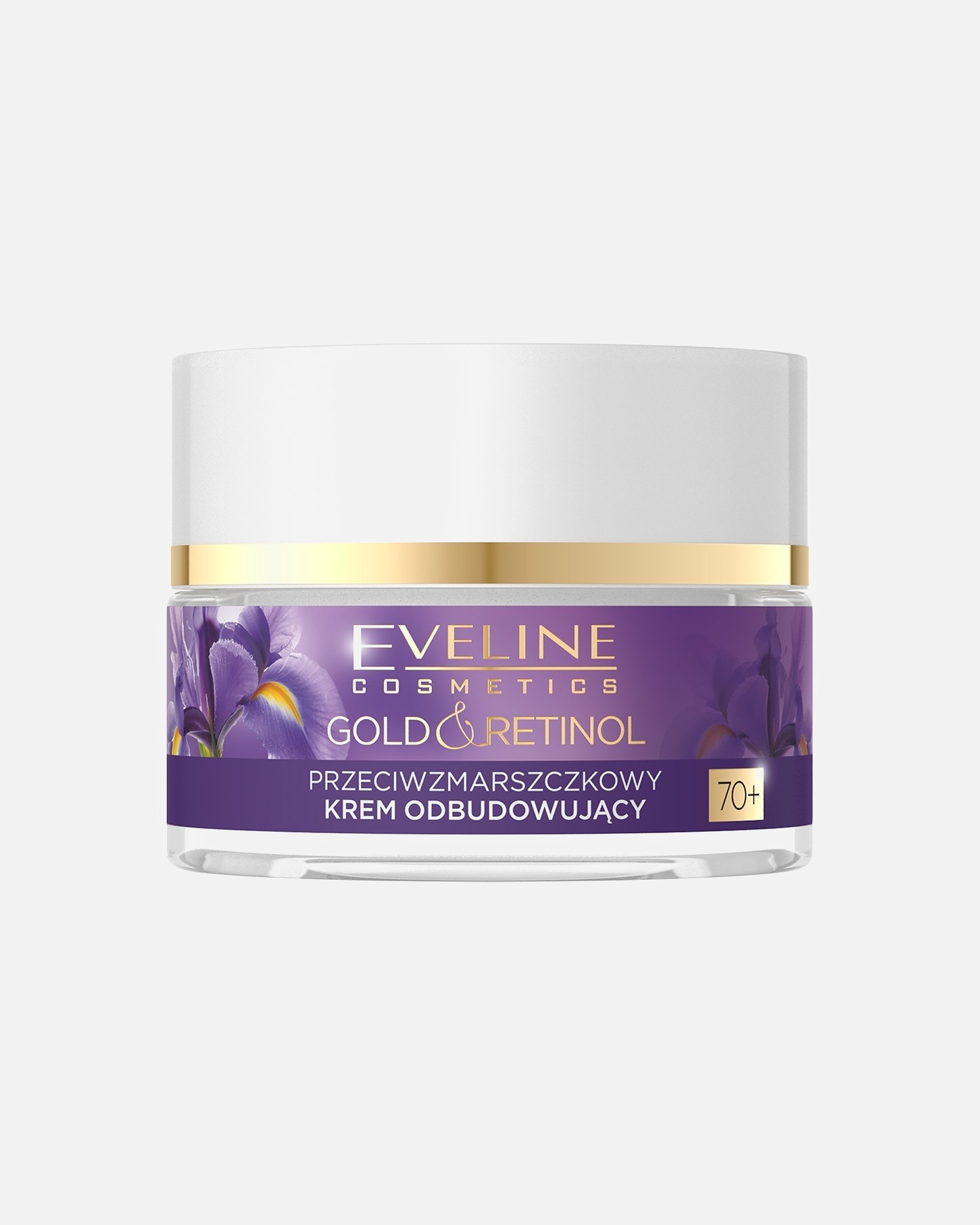 Krem do twarzy dla Unisex Eveline Cosmetics Gold&Retinol Przeciwzmarszczkowy krem odbudowujący, na dzień i na noc, 70+ 50 ml