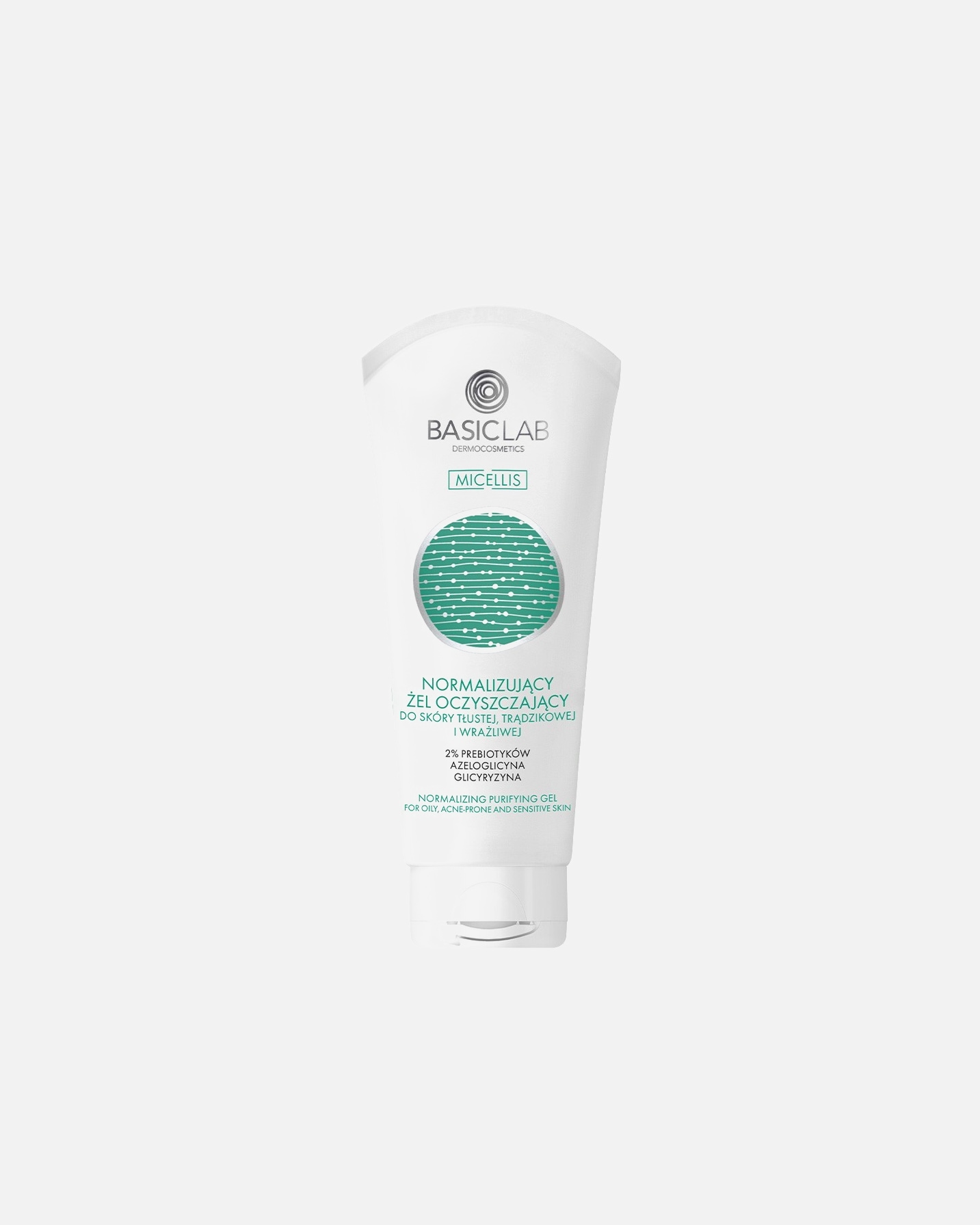 Żel myjący do twarzy dla Unisex BasicLab Normalizujący żel oczyszczający do skóry tłustej, trądzikowej i wrażliwej 100 ml 100 ml
