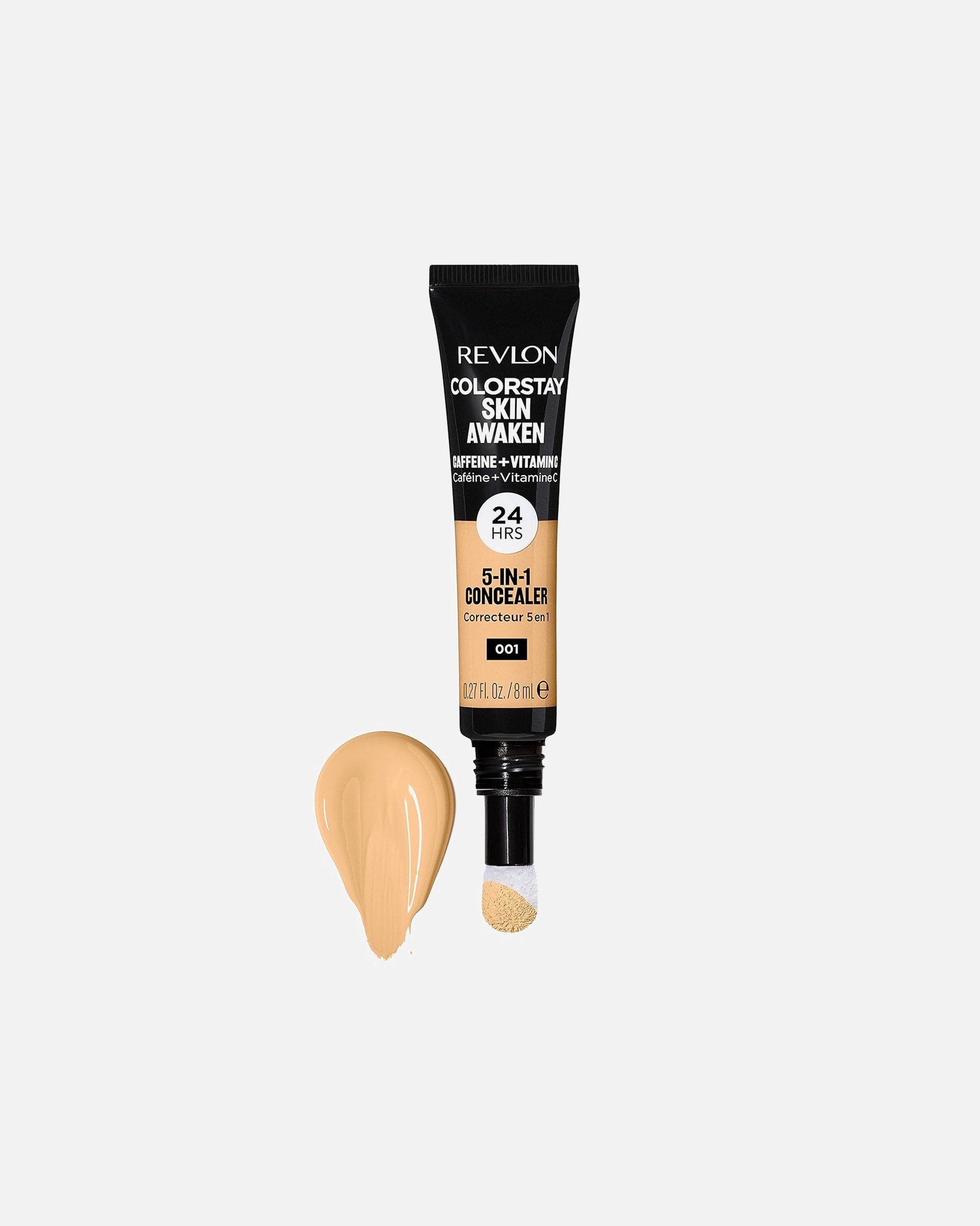 Korektor dla Unisex Revlon ColorStay™ Revlon ColorStay Skin Awaken 5 w 1, lekki, długotrwały korektor do twarzy z kofeiną i witaminą C, na niedoskonałości, cienie pod oczami, 005 Fair 9.192 g