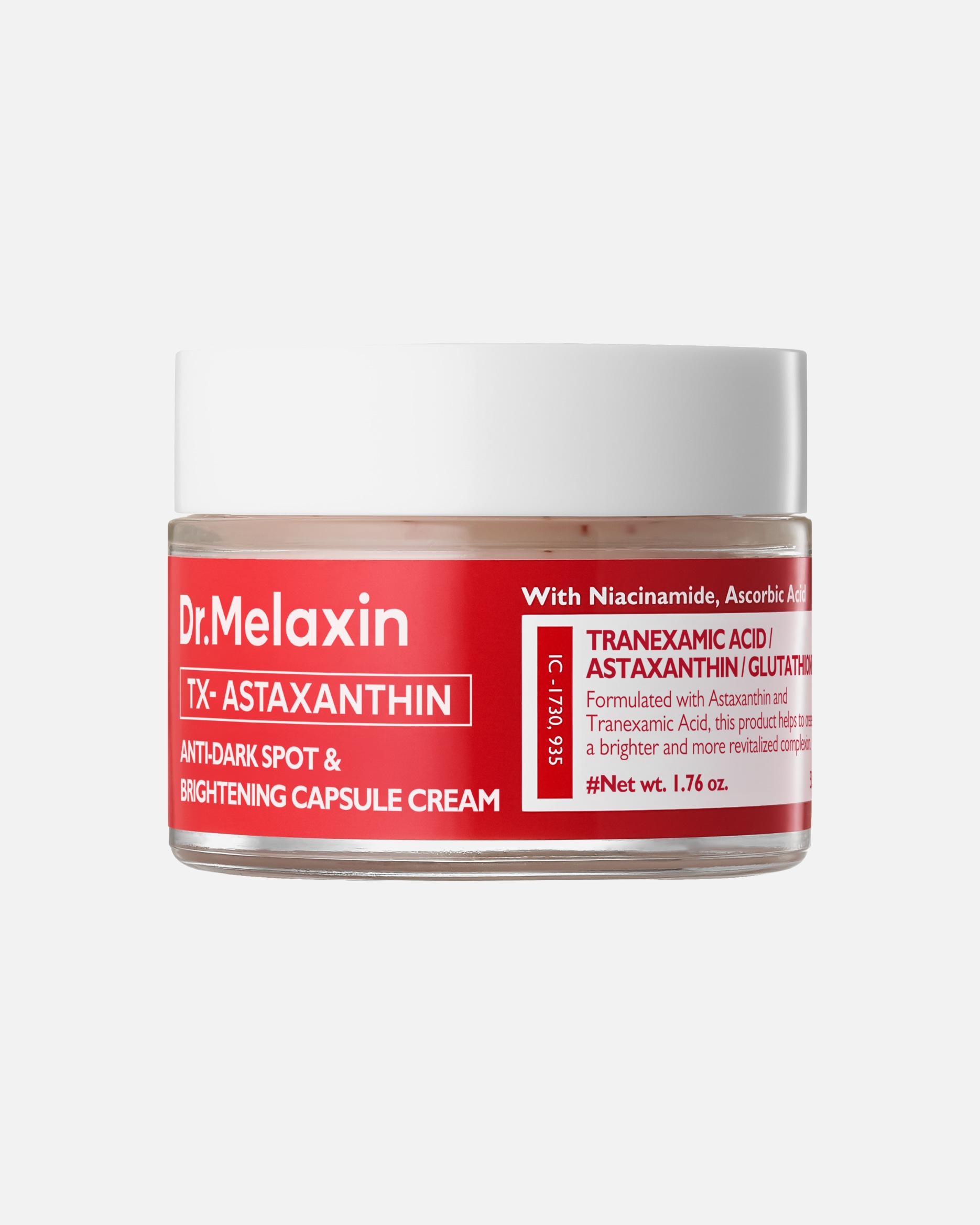 Krem do twarzy dla Unisex DR. MELAXIN Default Brand Line TX-ASTAXANTHIN ANTI-DARK SPOT & BRIGHTENING CAPSULE CREAM - Rozjaśniający z astaksantyną 50 g