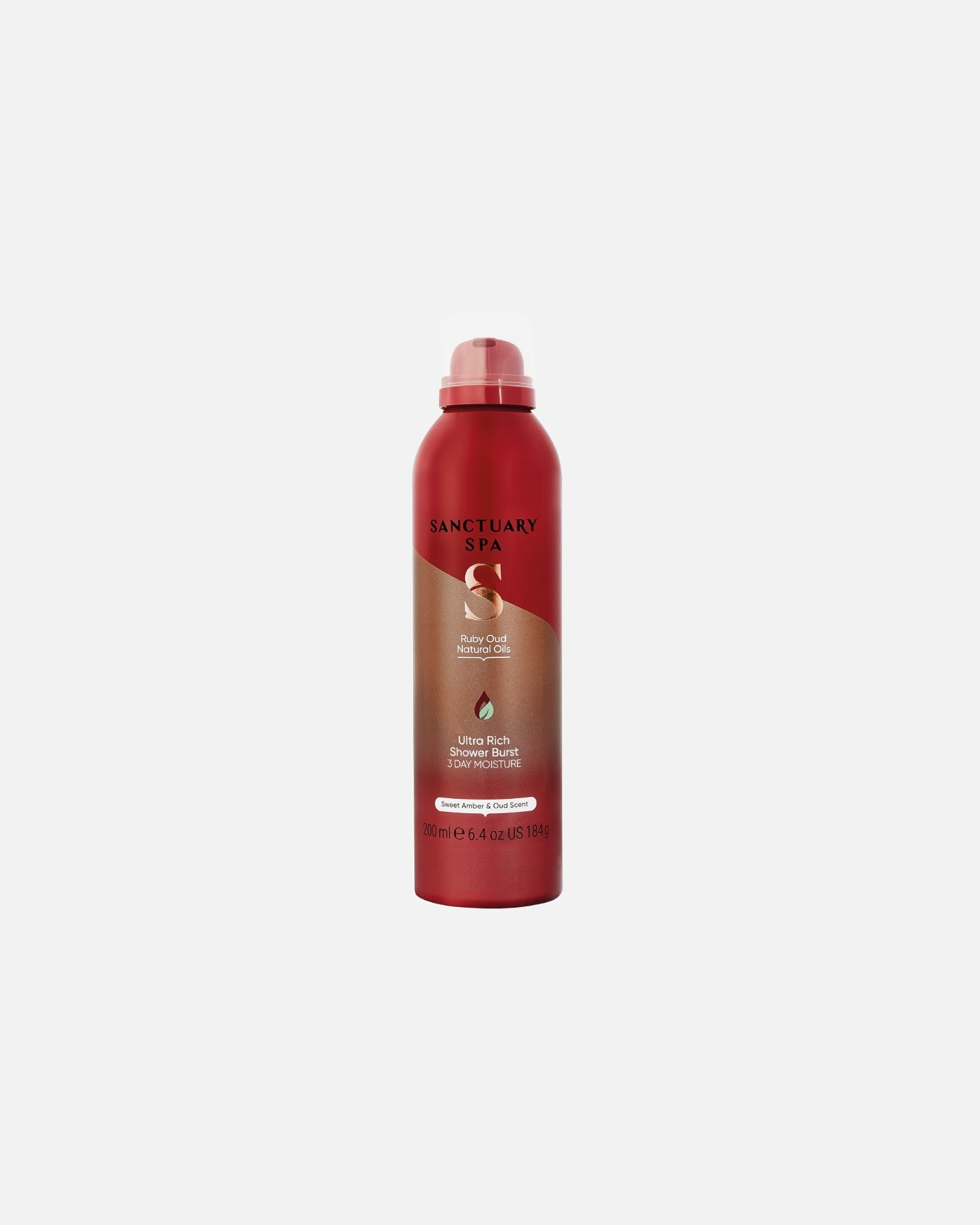 Pianka do kąpieli dla Unisex Sanctuary Spa Ruby Oud Natural Oils Ultra Rich Shower Burst 200 ml