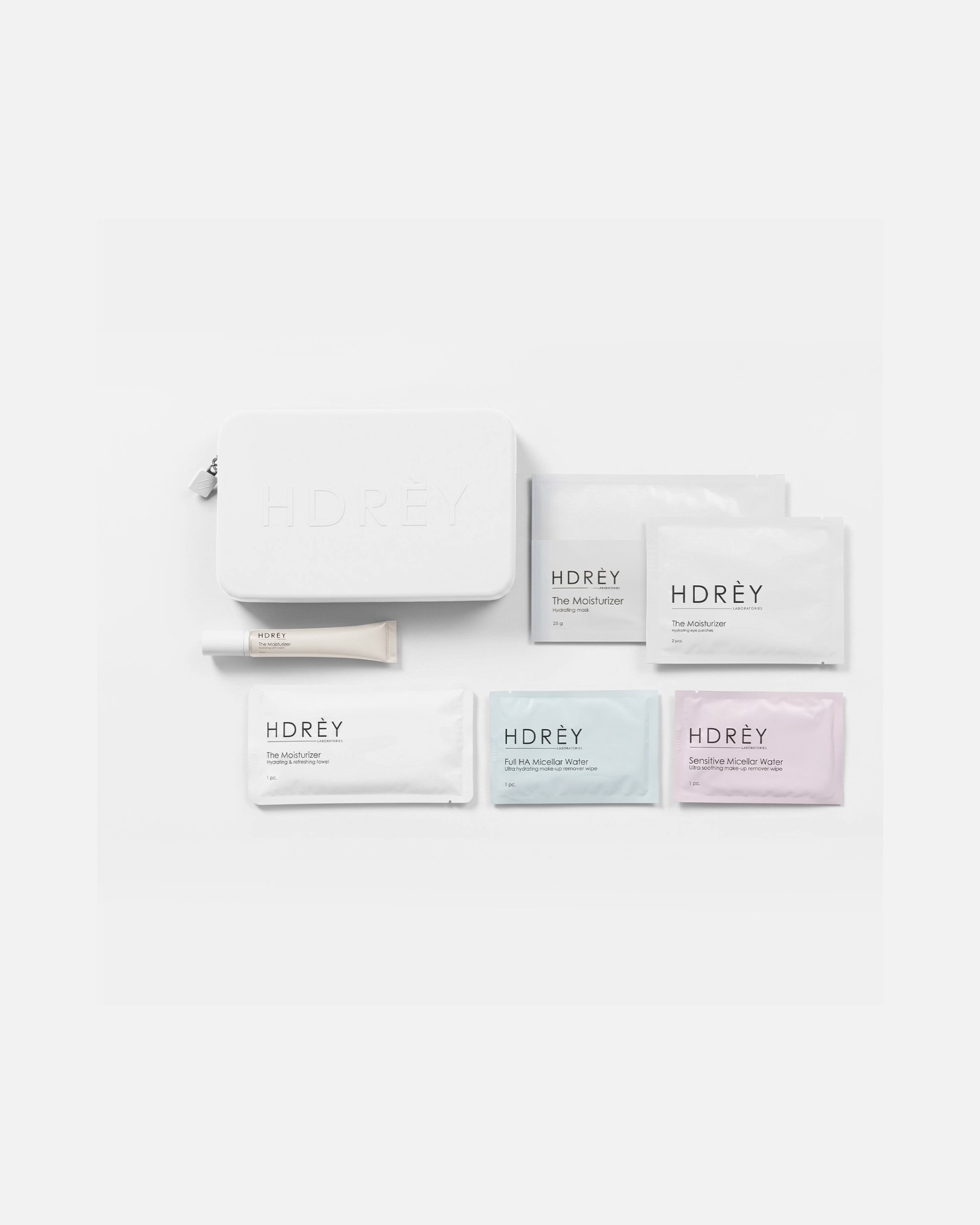 Zestaw do pielęgnacji ciała dla Unisex HDREY Default Brand Line TRAVEL SET White 1 szt.