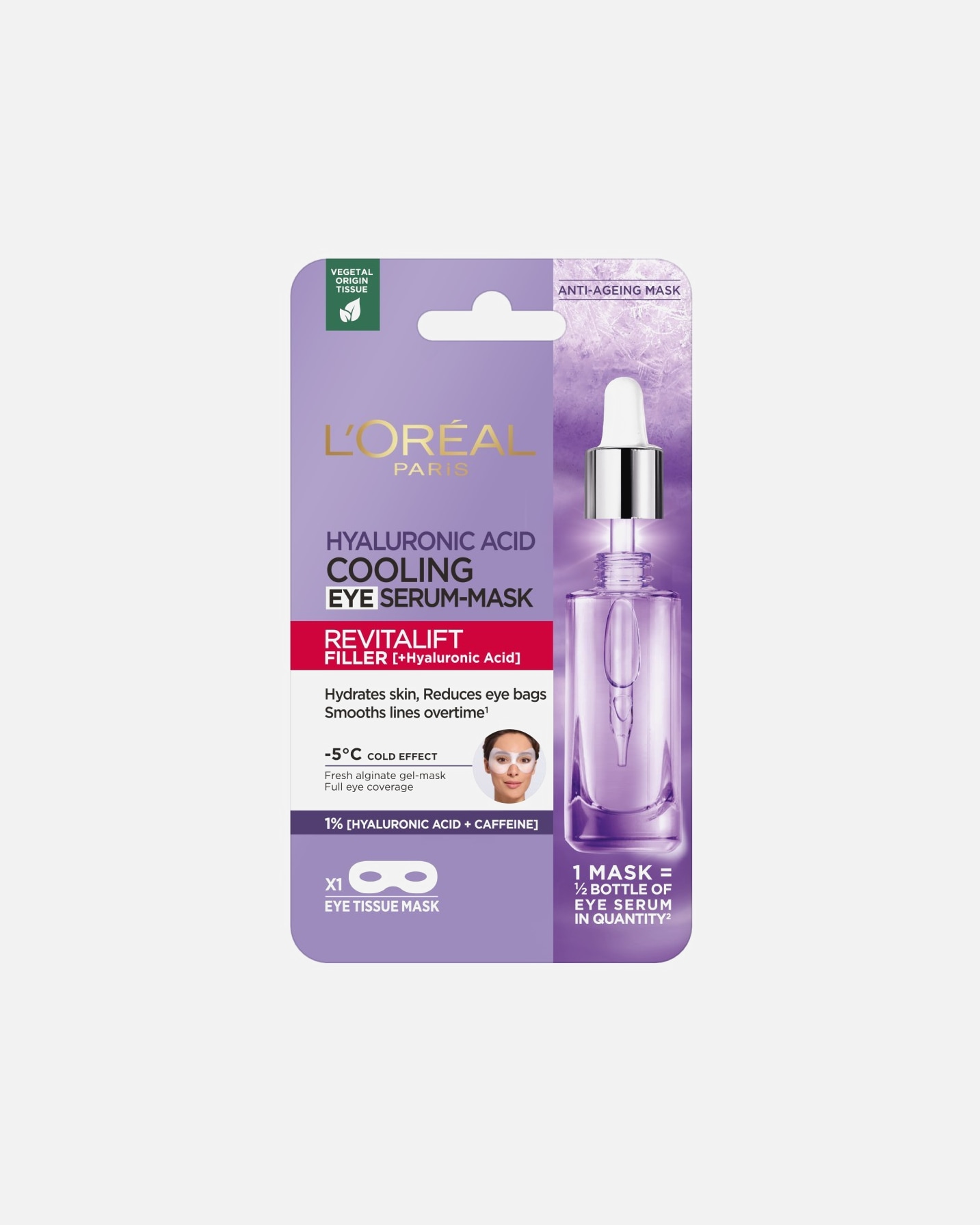 Serum pod oczy dla Unisex L’Oréal Paris Revitalift Filler Chłodząca maska z serum pod oczy 11 g
