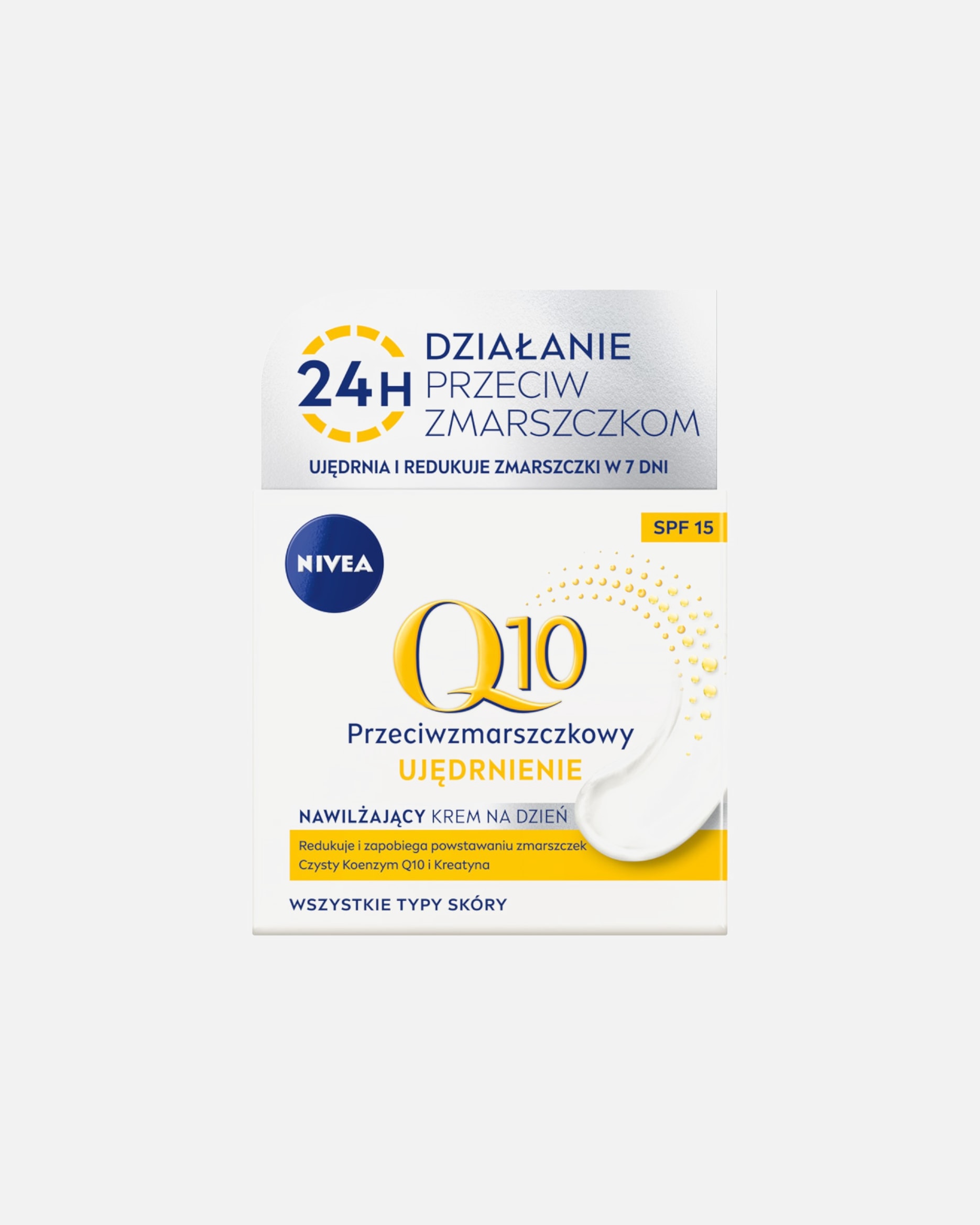 Krem do twarzy dla Unisex NIVEA Q10 UJĘDRNIENIE Przeciwzmarszczkowy krem do twarzy na dzień SPF 15 50 ml