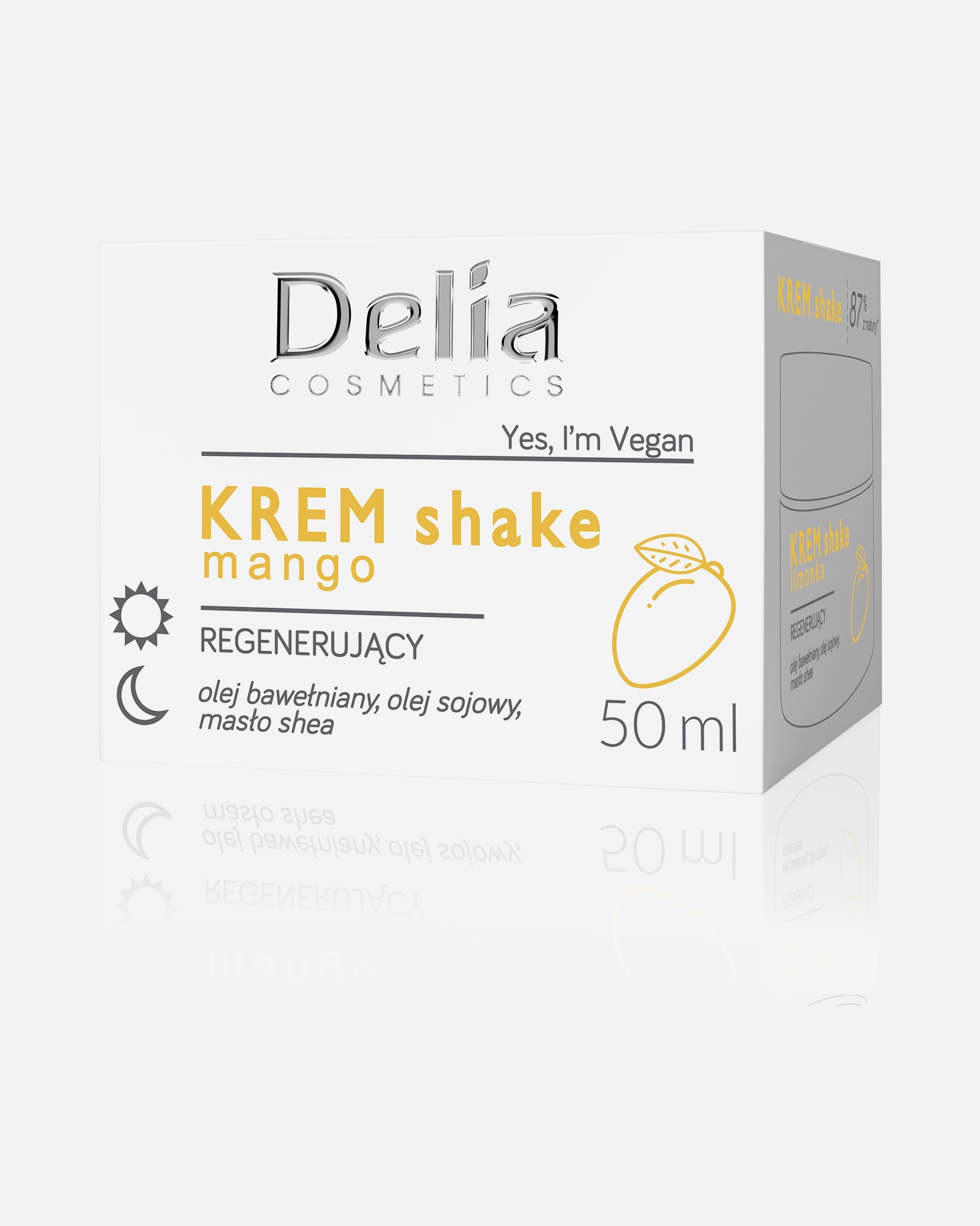 Krem do twarzy dla Unisex Delia Cosmetics SHAKE - KREM DO TWARZY REGENERUJĄCY MANGO DZIEŃ/NOC 50 ml