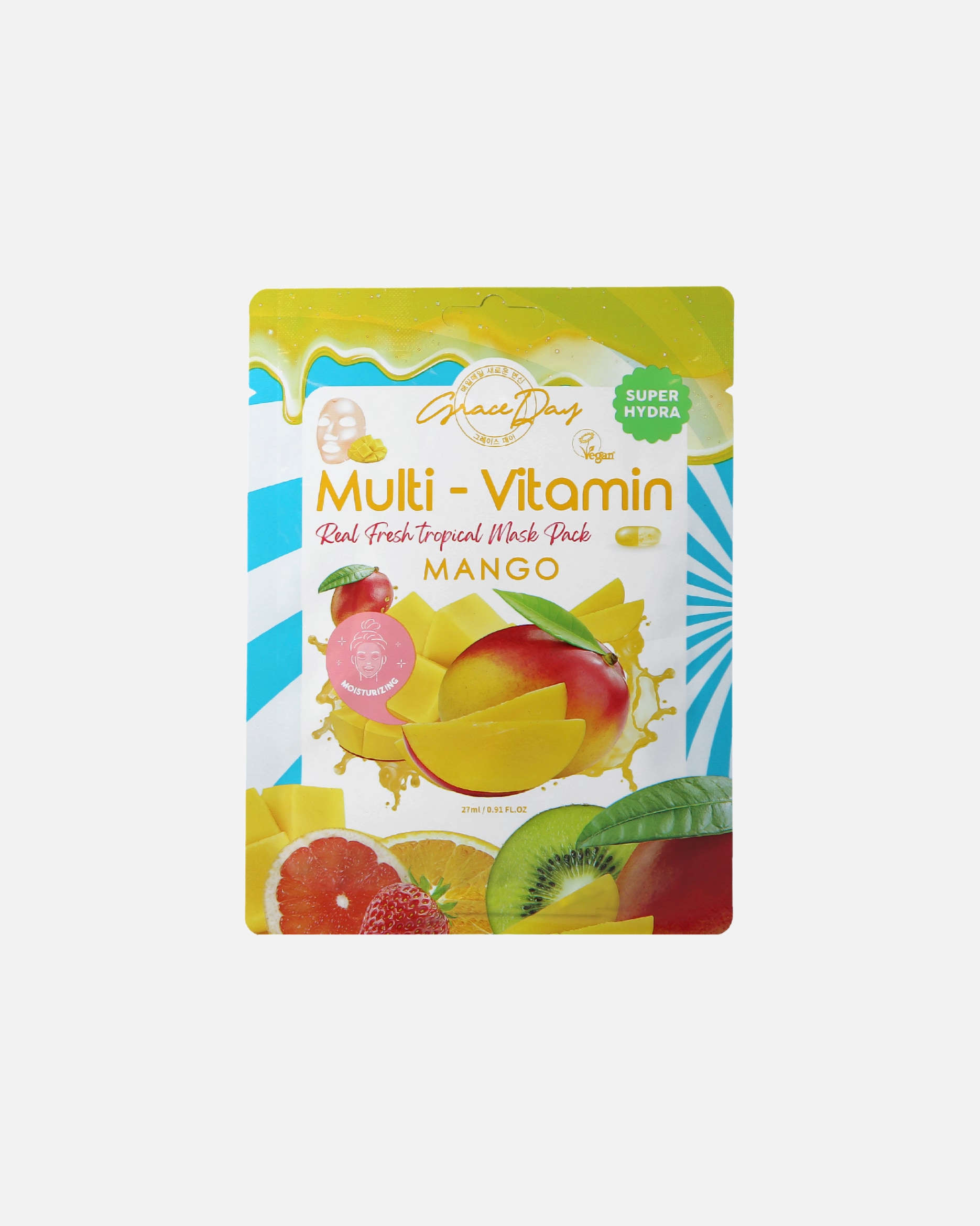 Maska w płachcie dla Unisex Grace Day Default Brand Line MULTI-VITAMIN Mango Mask Pack 27 ml