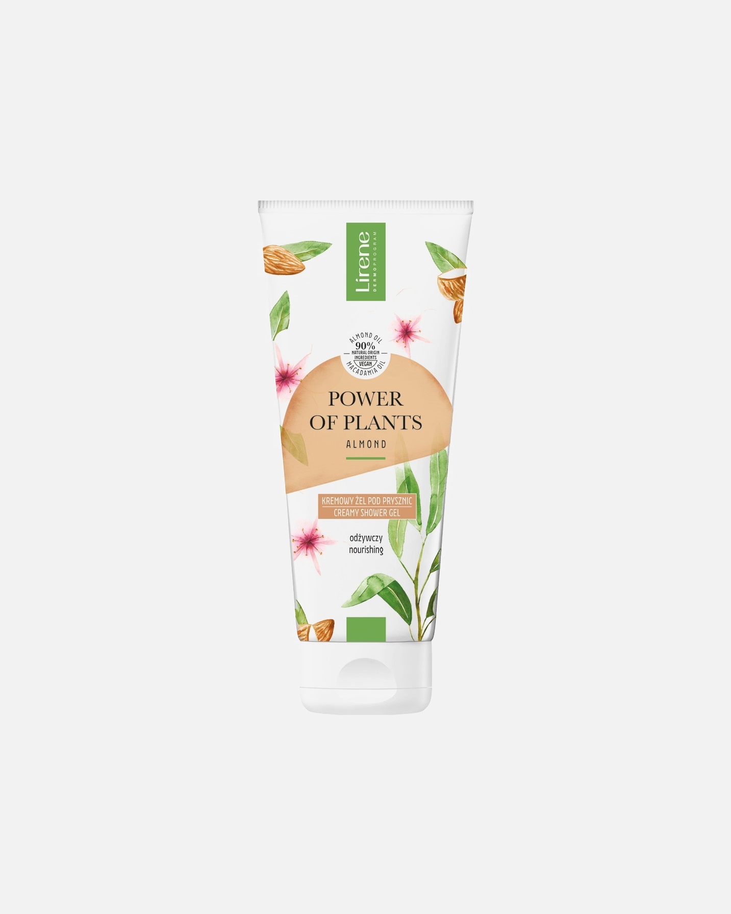Żel pod prysznic dla Unisex Lirene POWER OF PLANTS Odżywczy kremowy żel pod prysznic ALMOND 200 ml