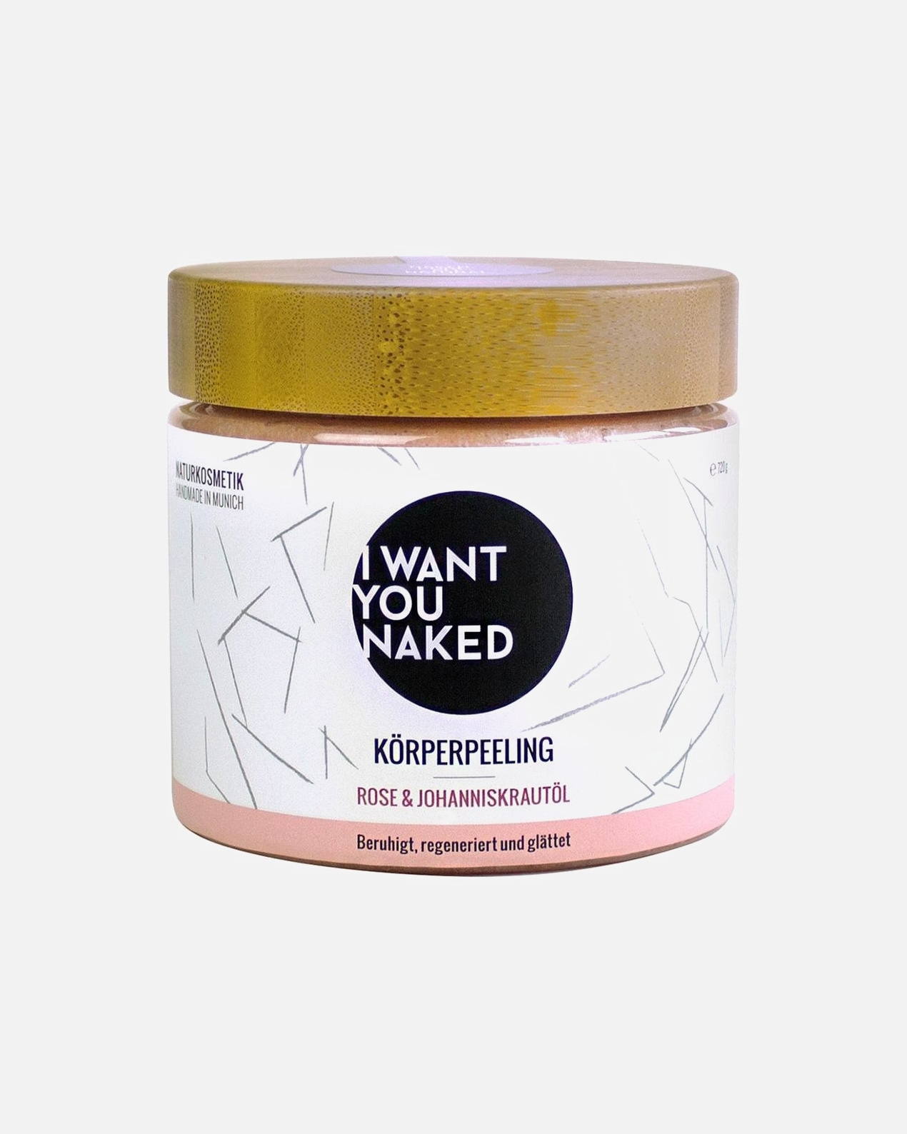 Peeling do ciała dla Unisex I WANT YOU NAKED Róża i olejek z dziurawca zwyczajnego Róża i olejek z dziurawca zwyczajnego 720 g