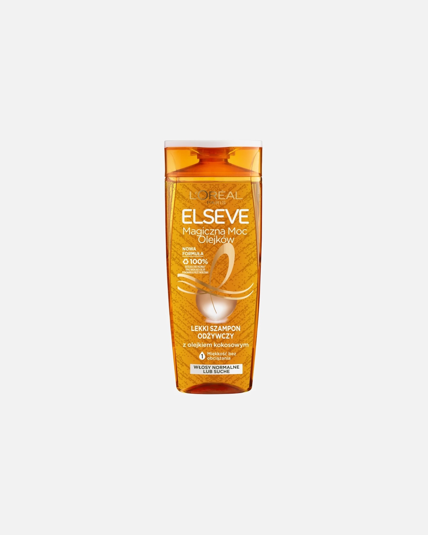 Szampon do włosów dla Unisex Elseve Elseve Magiczna Moc Olejków Lekki Szampon Odżywczy z olejkiem kokosowym do włosów normalnych lub suchych 400 ml