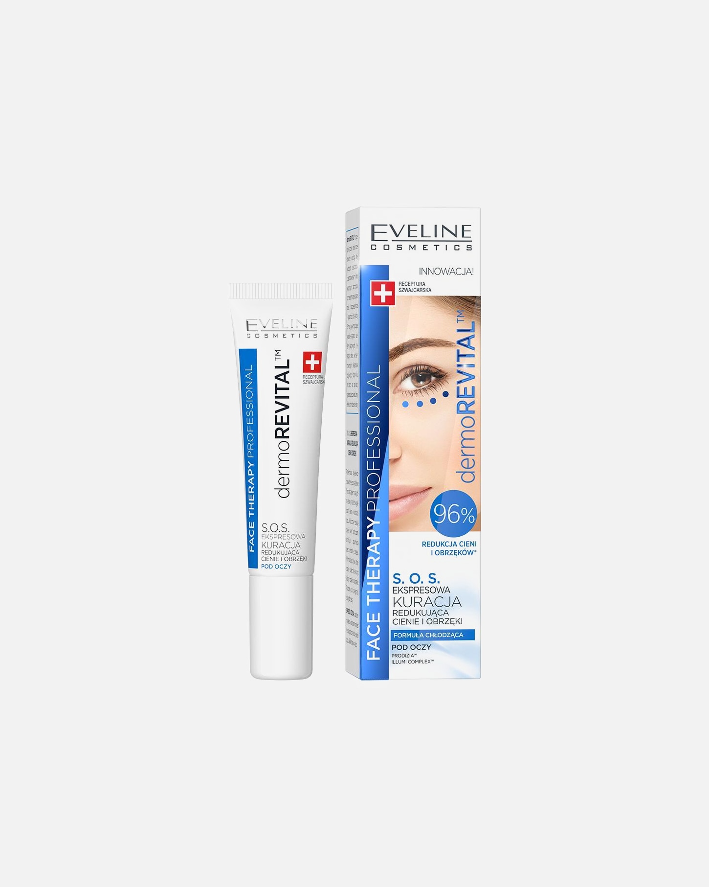 Serum pod oczy dla Unisex Eveline Cosmetics Face Therapy Professional Ekspresowa kuracja pod oczy redukująca cienie i obrzęki 15 ml